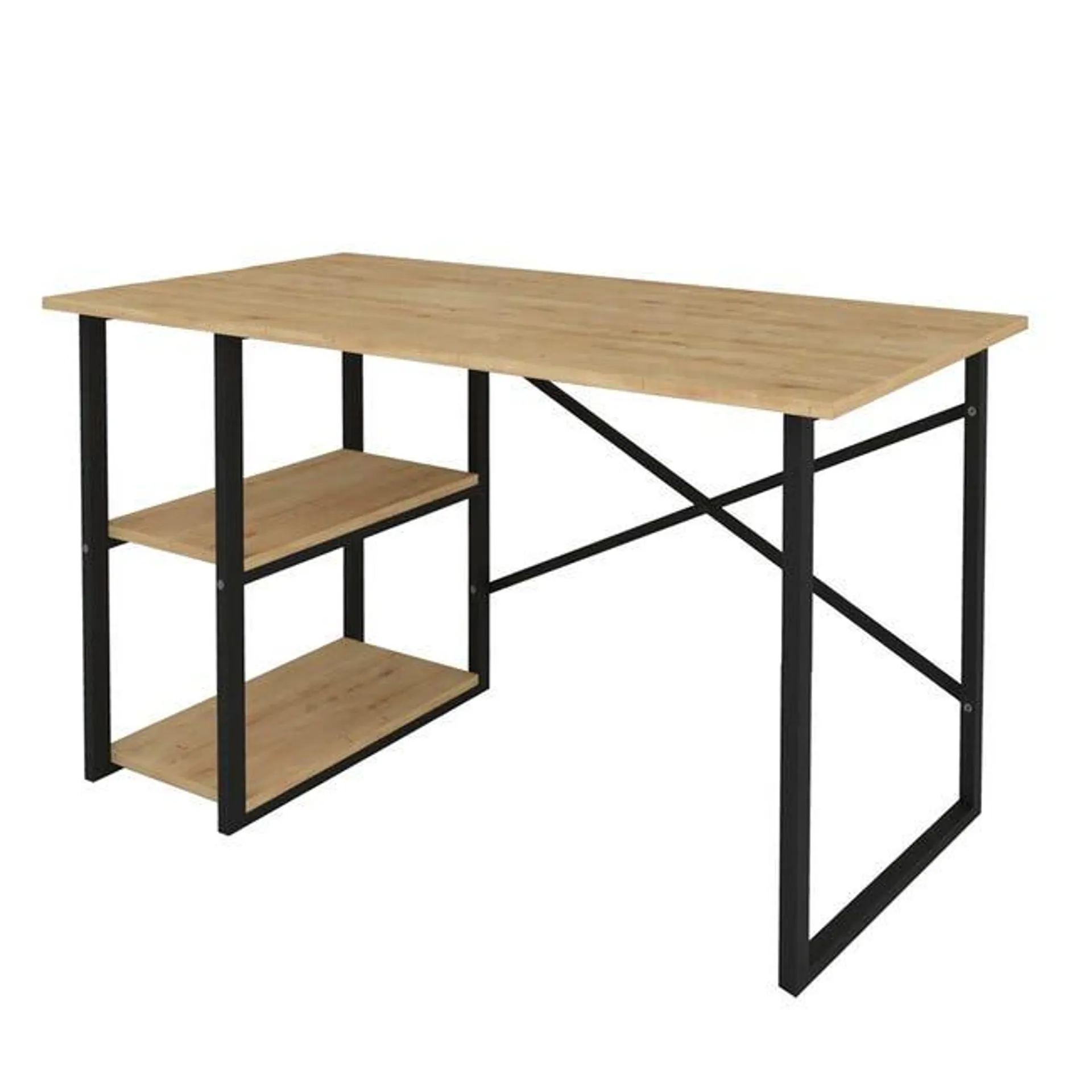 Venprodin - Mesa Escritorio Base Metal 2 Estantes 75X120X60 Safir