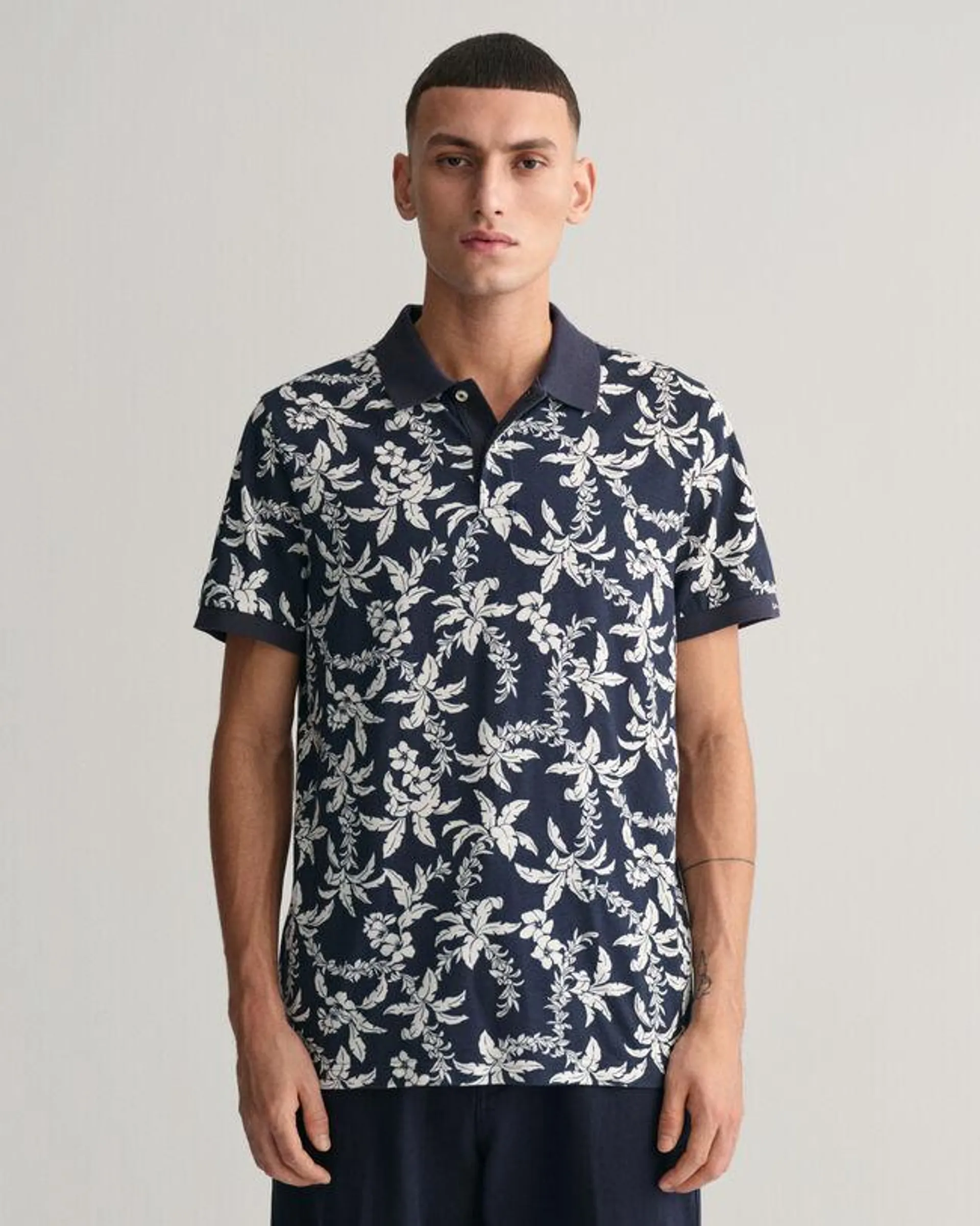 Polo de piqué Palm Lei Print