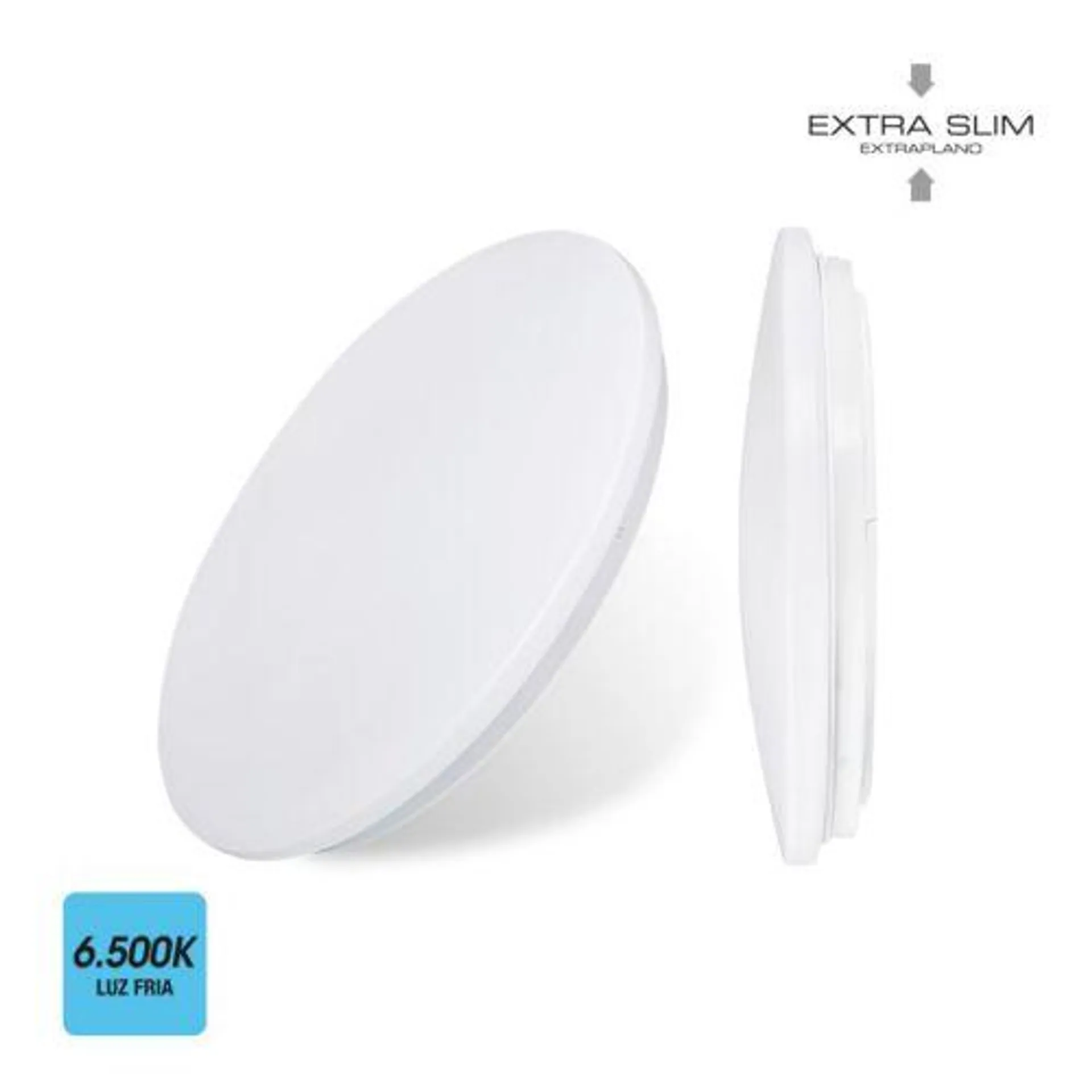 Plafon iluminacion blanco circular superficie 12w 840lm 6500k 26,5x5,7cm plastico edm