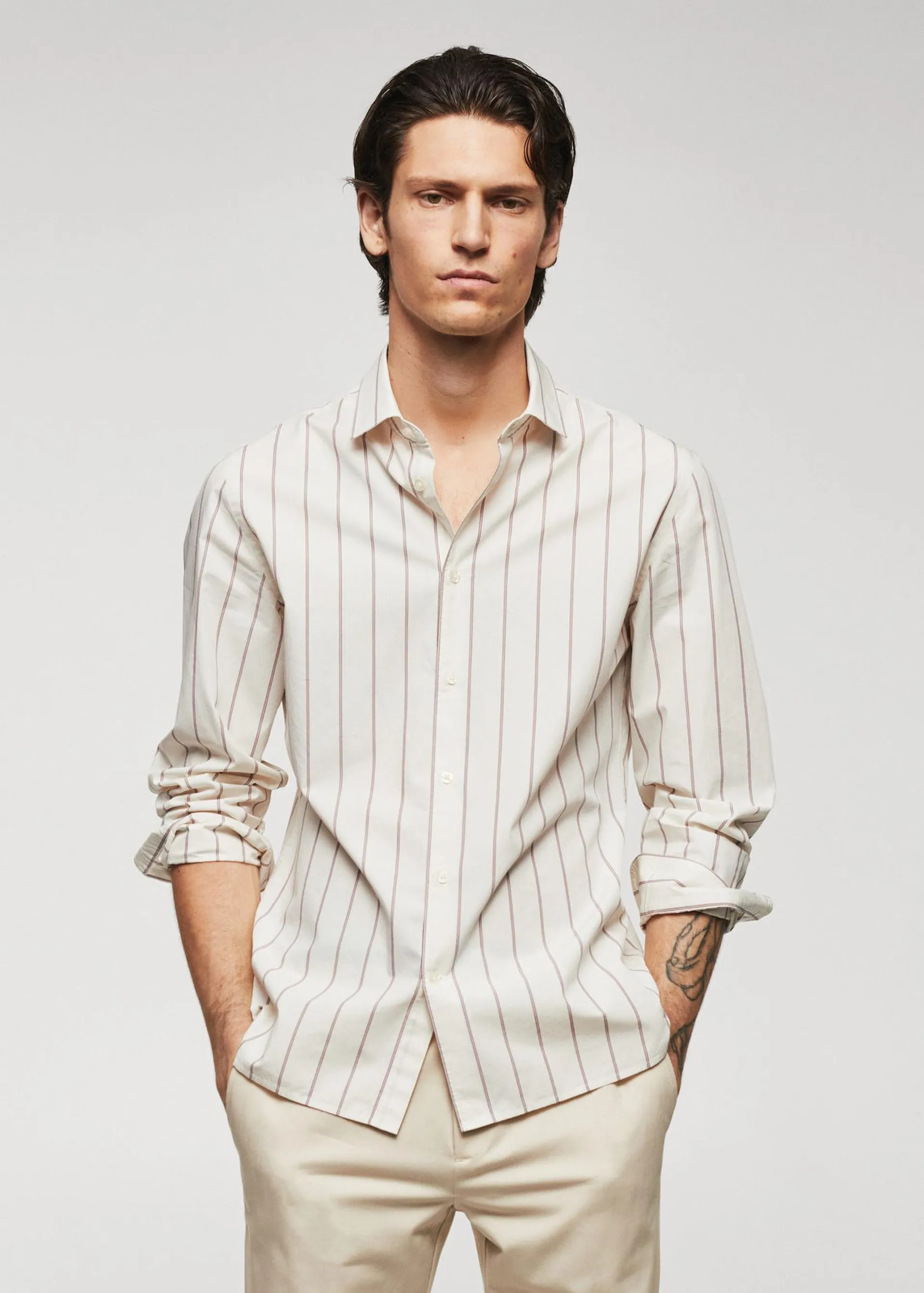 Camisa 100% algodón rayas