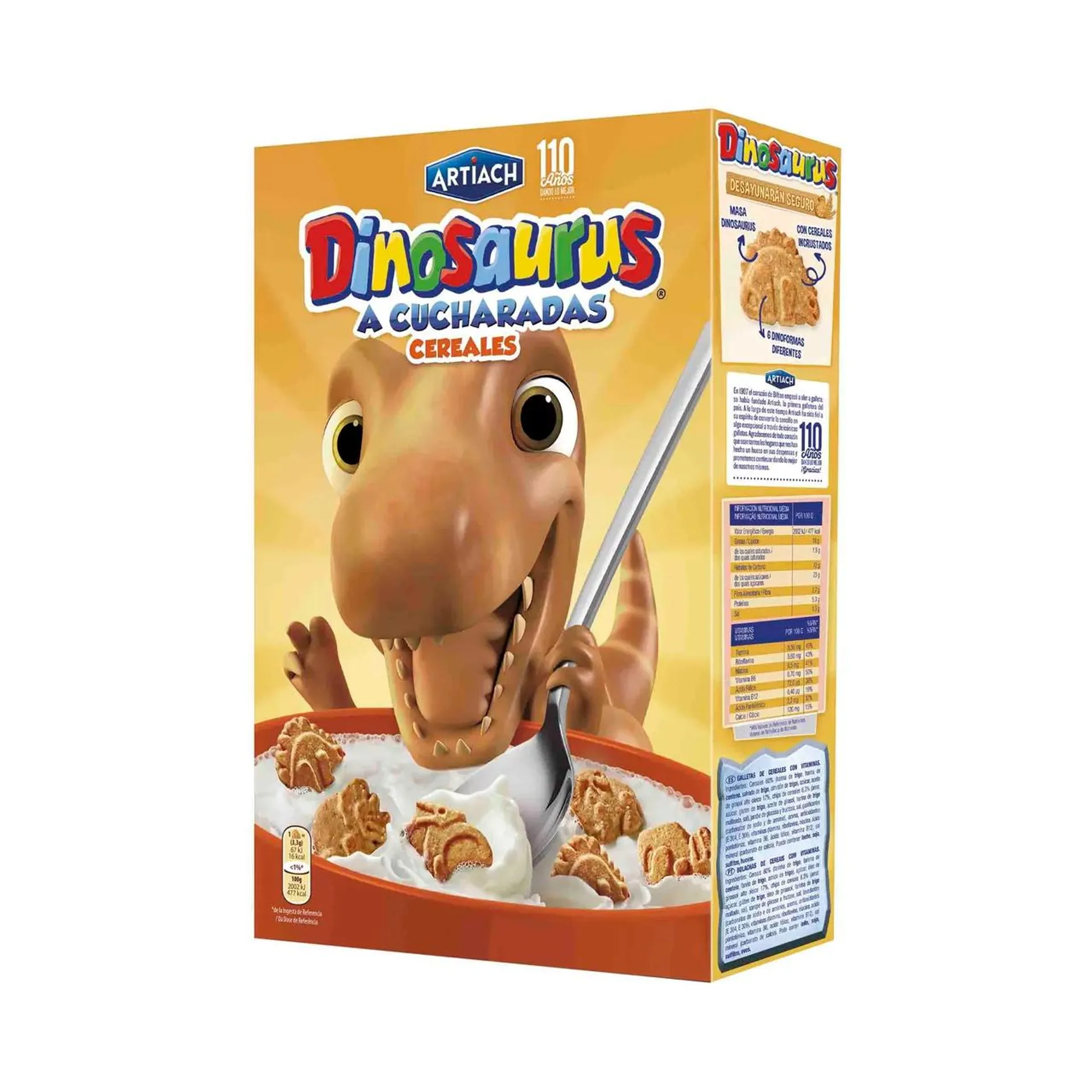 DINOSAURUS Galletas de cereales con forma de dinosaurios 320 g.