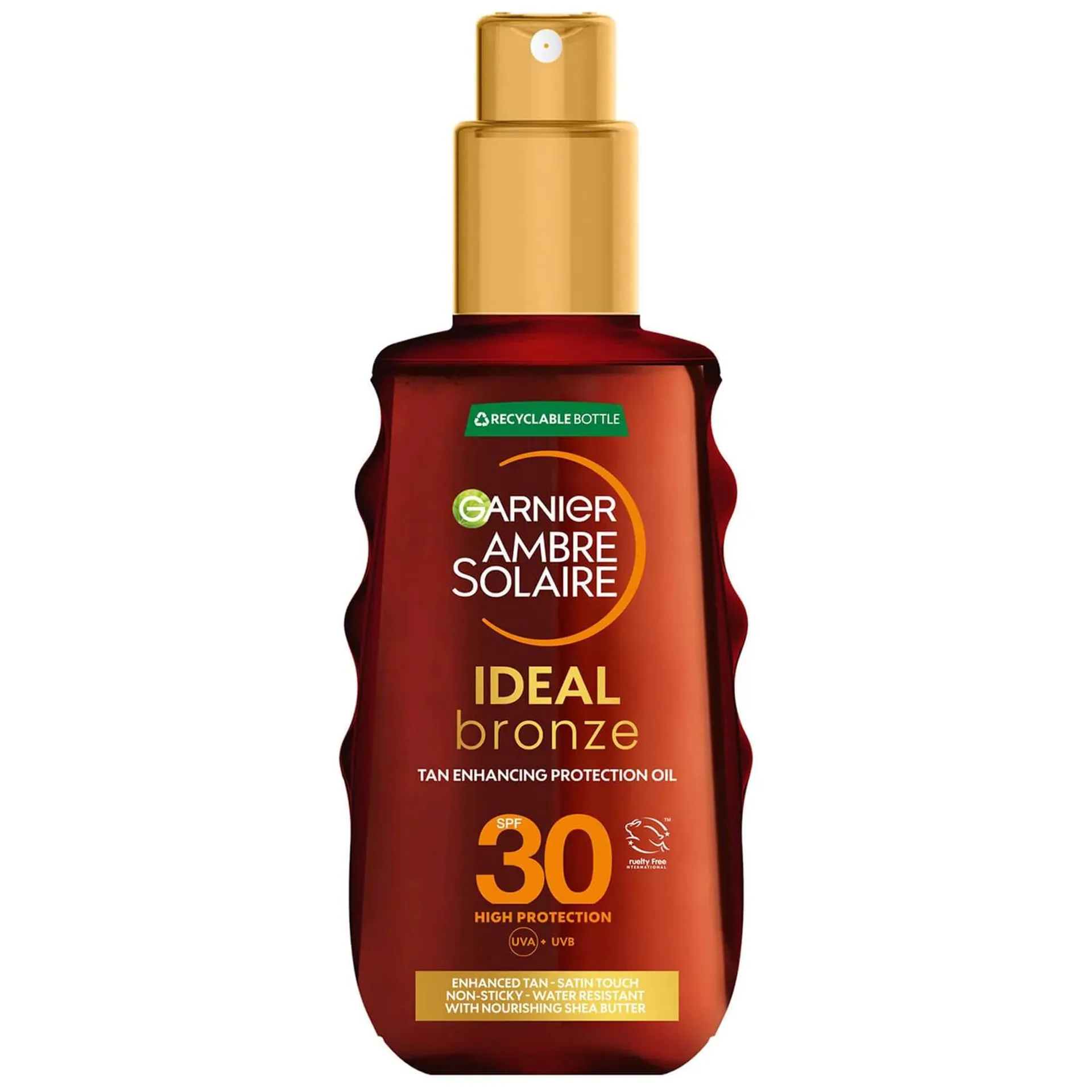 Aceite protector en espray con FPS 30 Ambre Solaire Ideal Bronze de Garnier, 150 ml