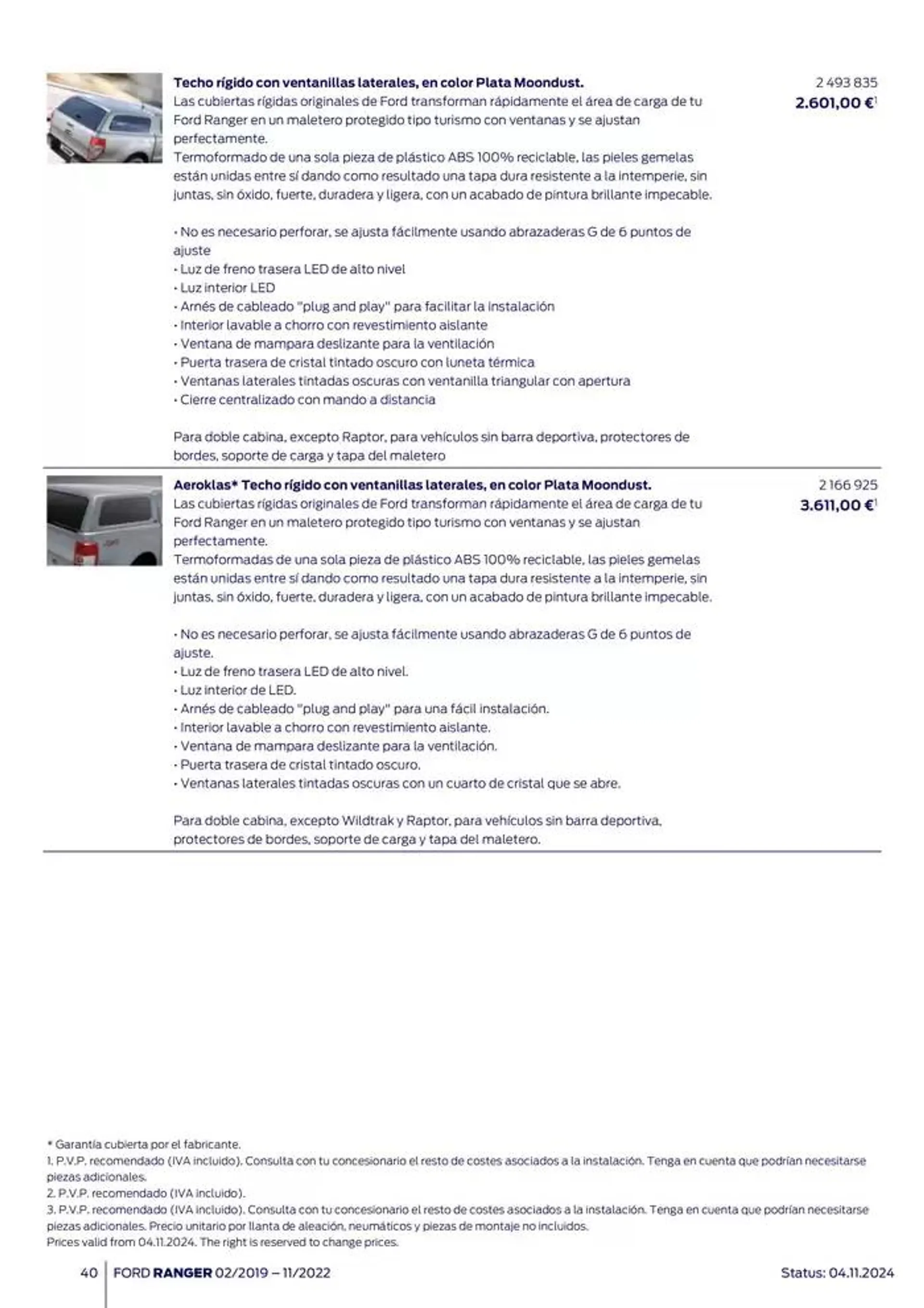 Catálogo de Ford de accesorios Ford Ranger 13 de noviembre al 13 de noviembre 2025 - Página 40