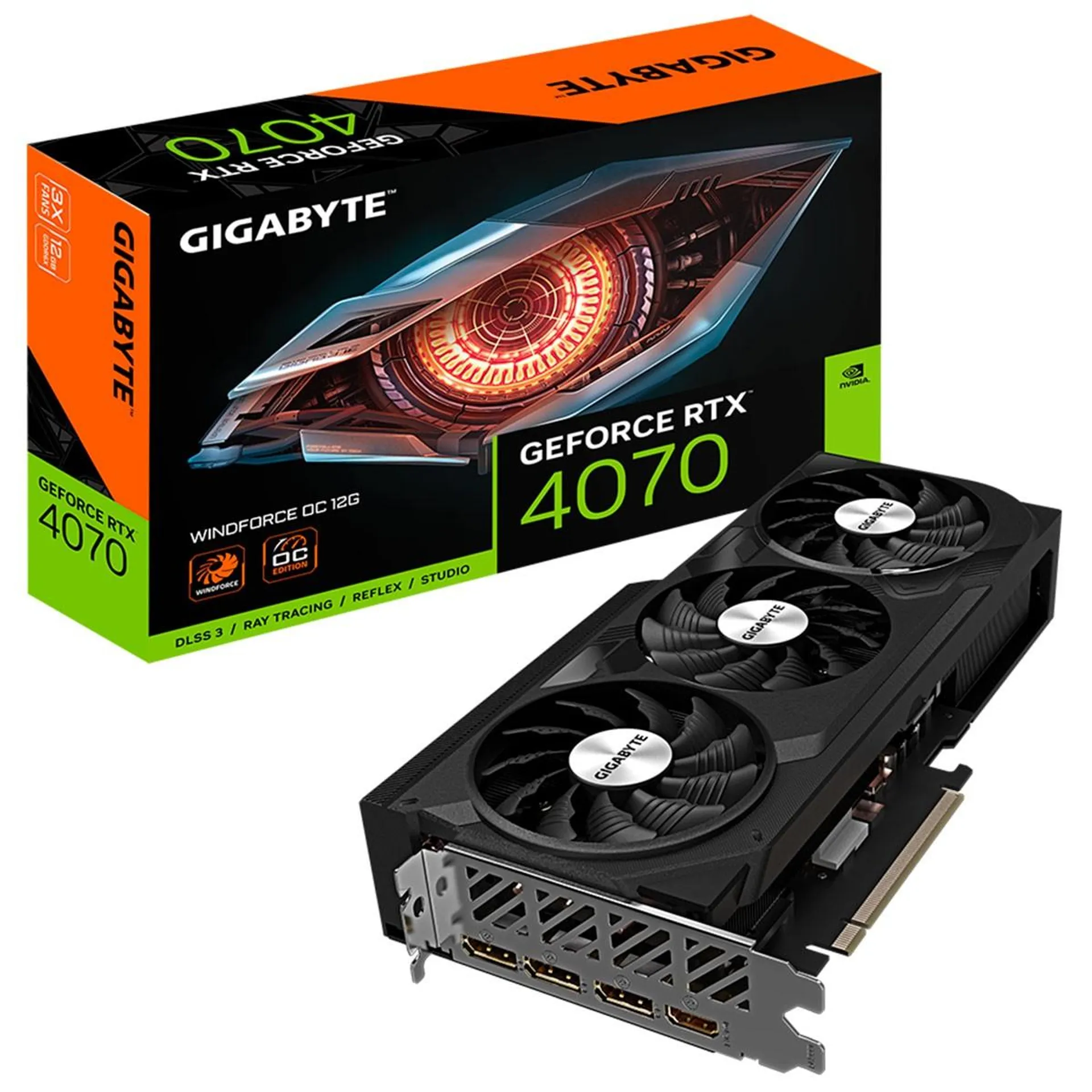 TARJETA GRÁFICA GIGABYTE RTX 4070 WINDFORCE OC 12G GV-N4070WF30C-12GD