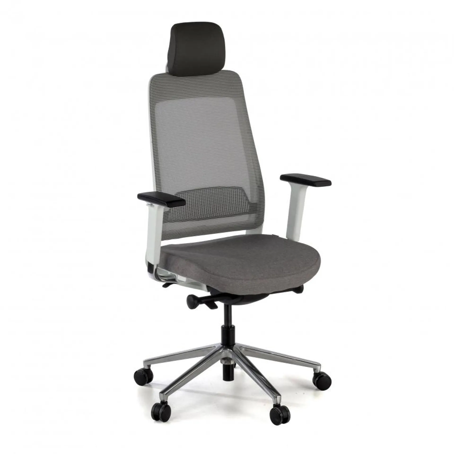 Silla de Oficina Ergonómica Filo con reposacabezas, alta calidad, red - Gris