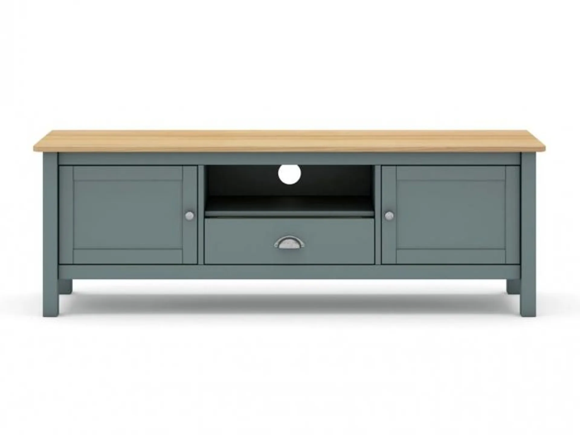 Mueble Tv con 2 puertas y 1 cajón color verde kaki-roble