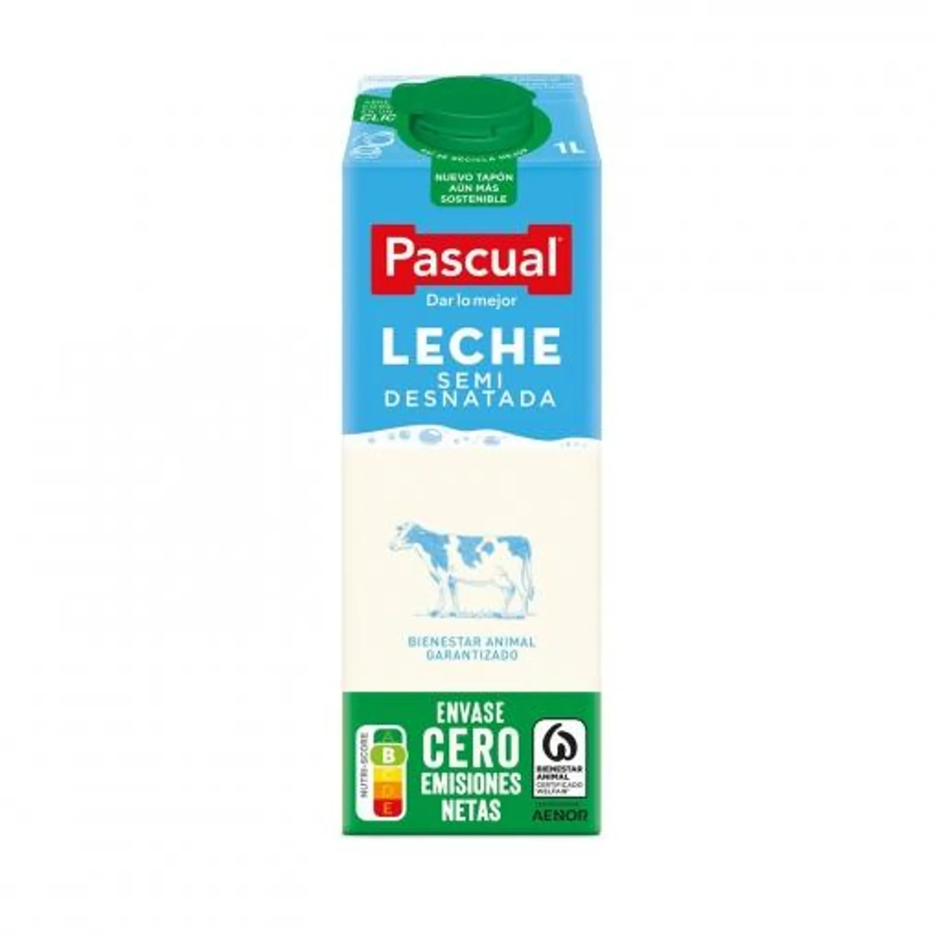 Leche semidesnatada Pascual brik 1 l.