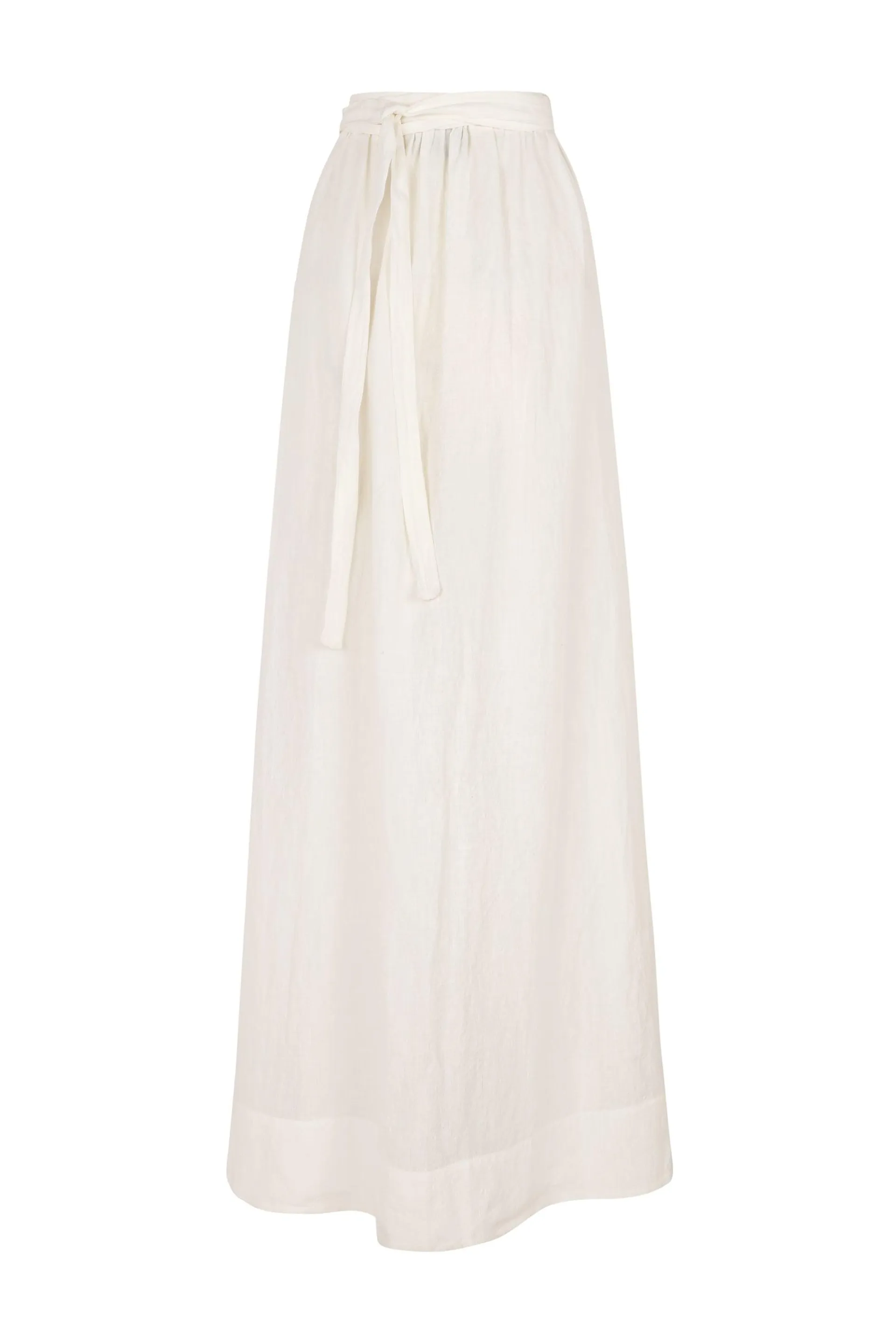 Marlo, long ecru linen skirt