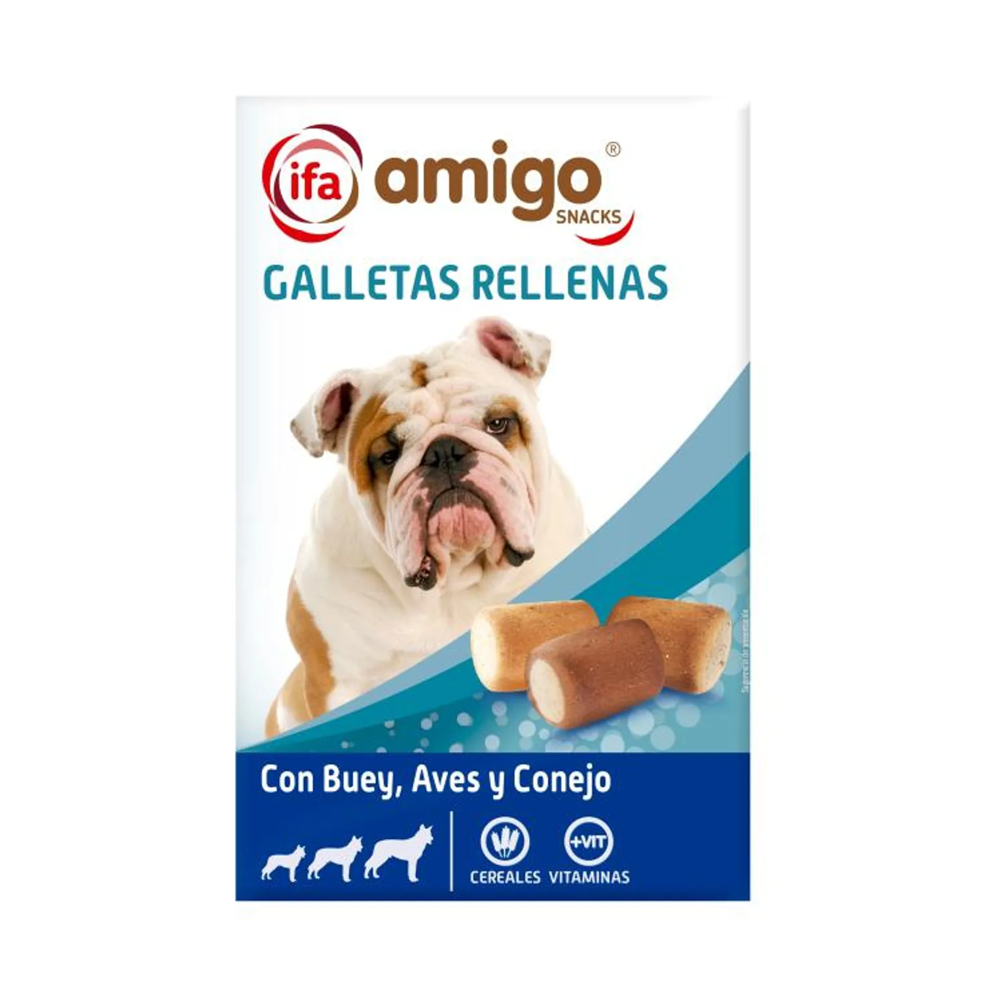 snack perro galletas rellenas, 500g