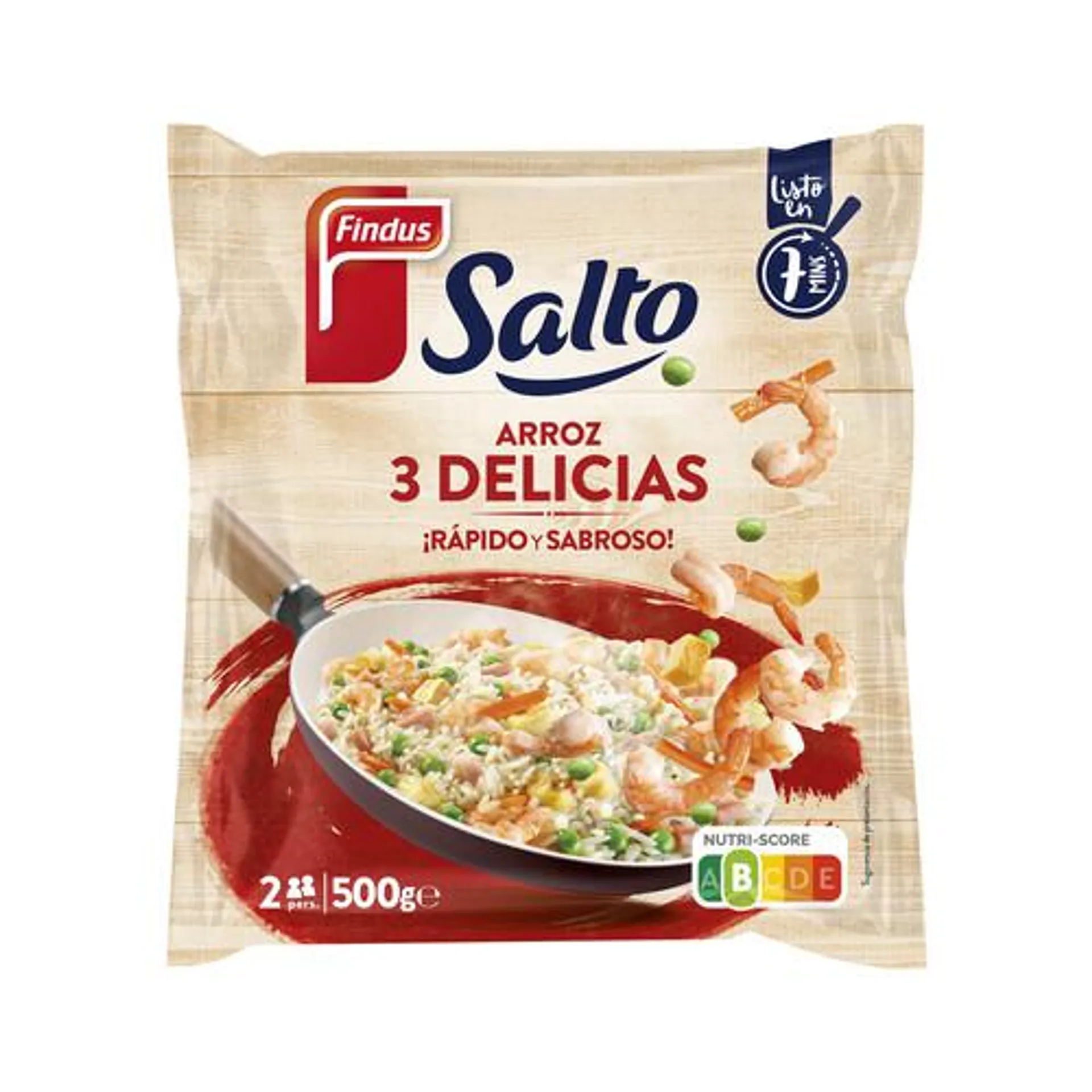 SALTO Arroz tres delicias, elaborado sin conservantes ni colorantes SALTO de Findus 500 g.