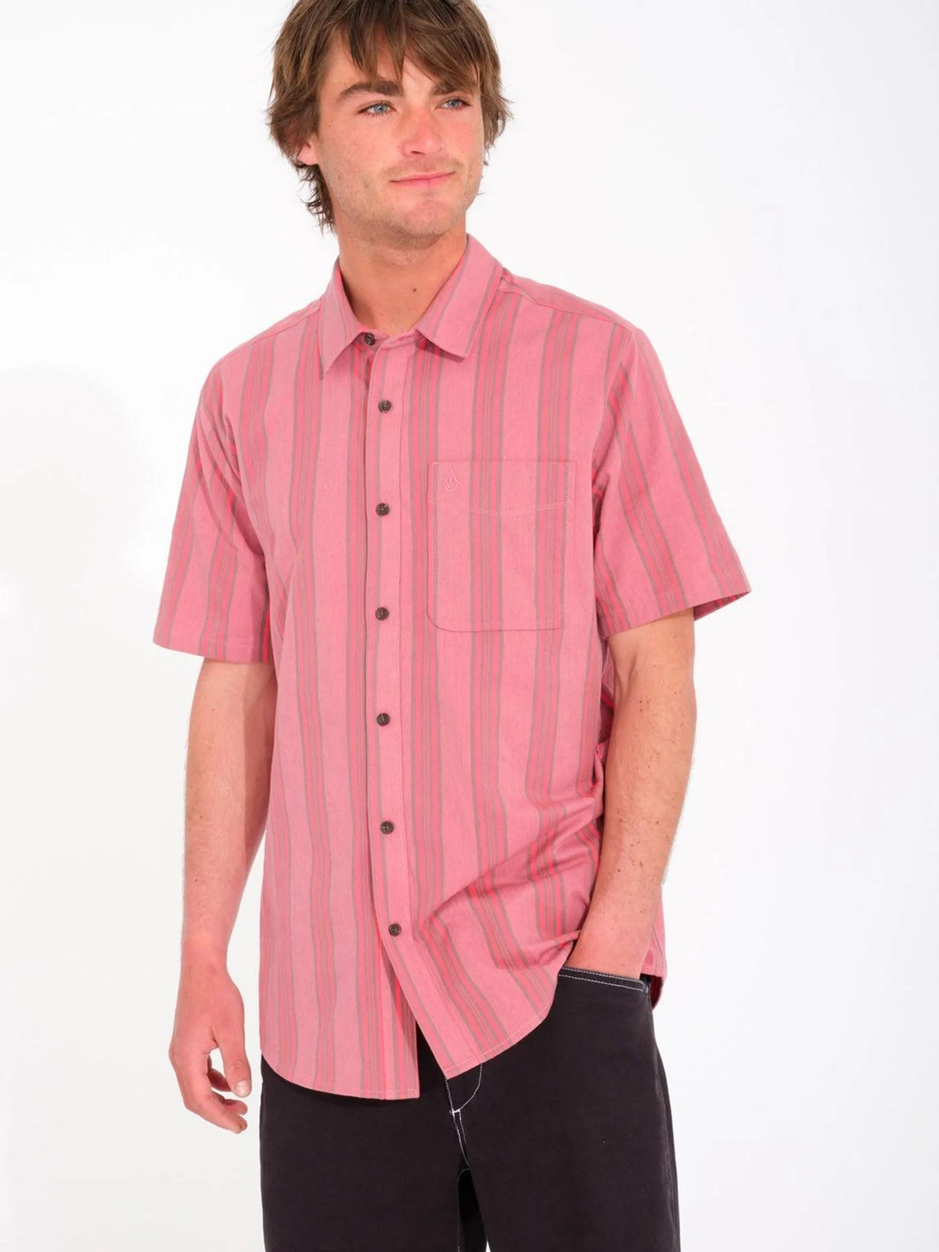 Camisa Newbar Stripe - WASHED RUBY