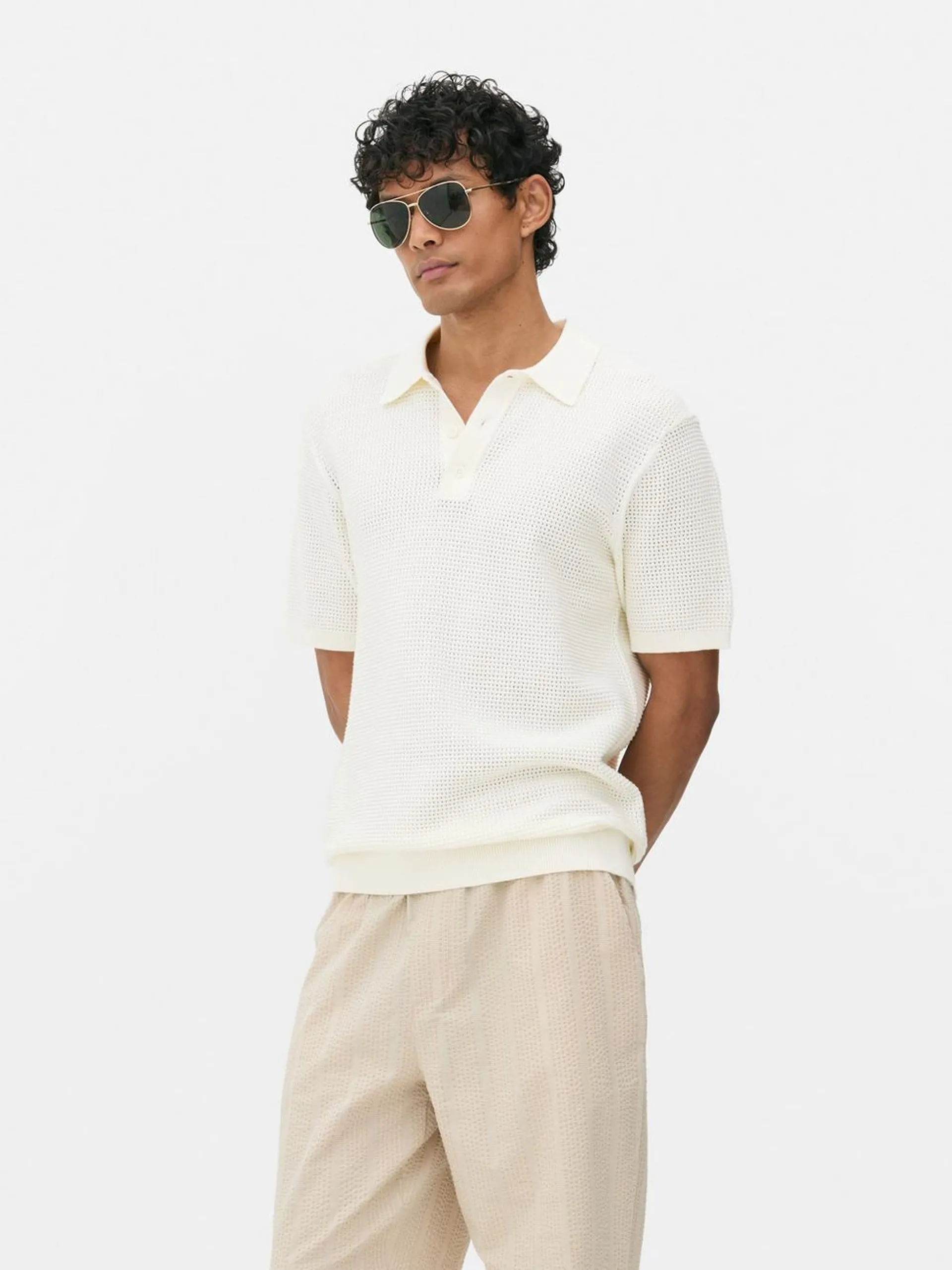 Polo de punto a lunares