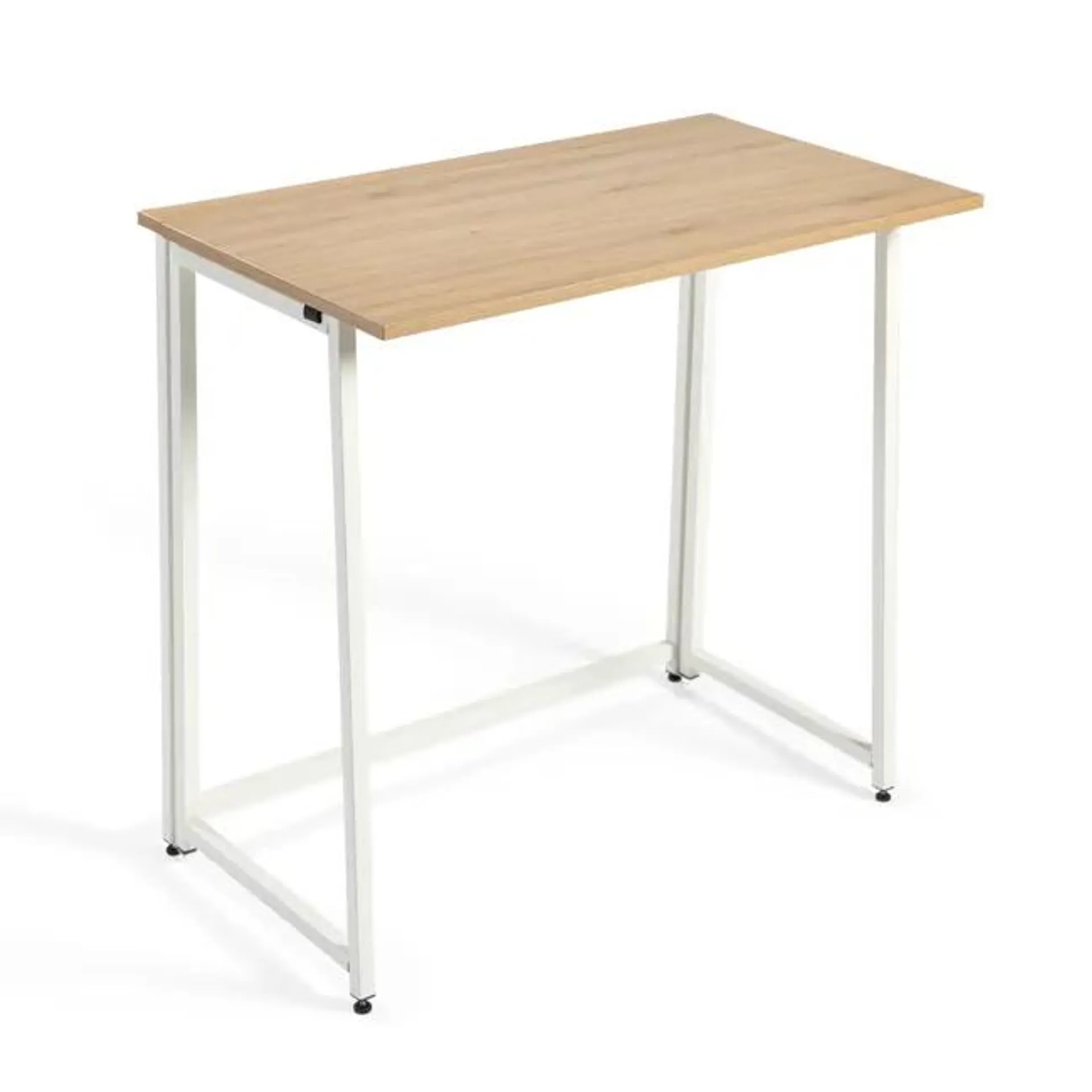 Mesa de Escritorio Plegable Utility Multifuncional para Oficina en Casa, 50 x 80 cm, Estructura Metálica, con Estante de Almacenamiento, (Taupe)