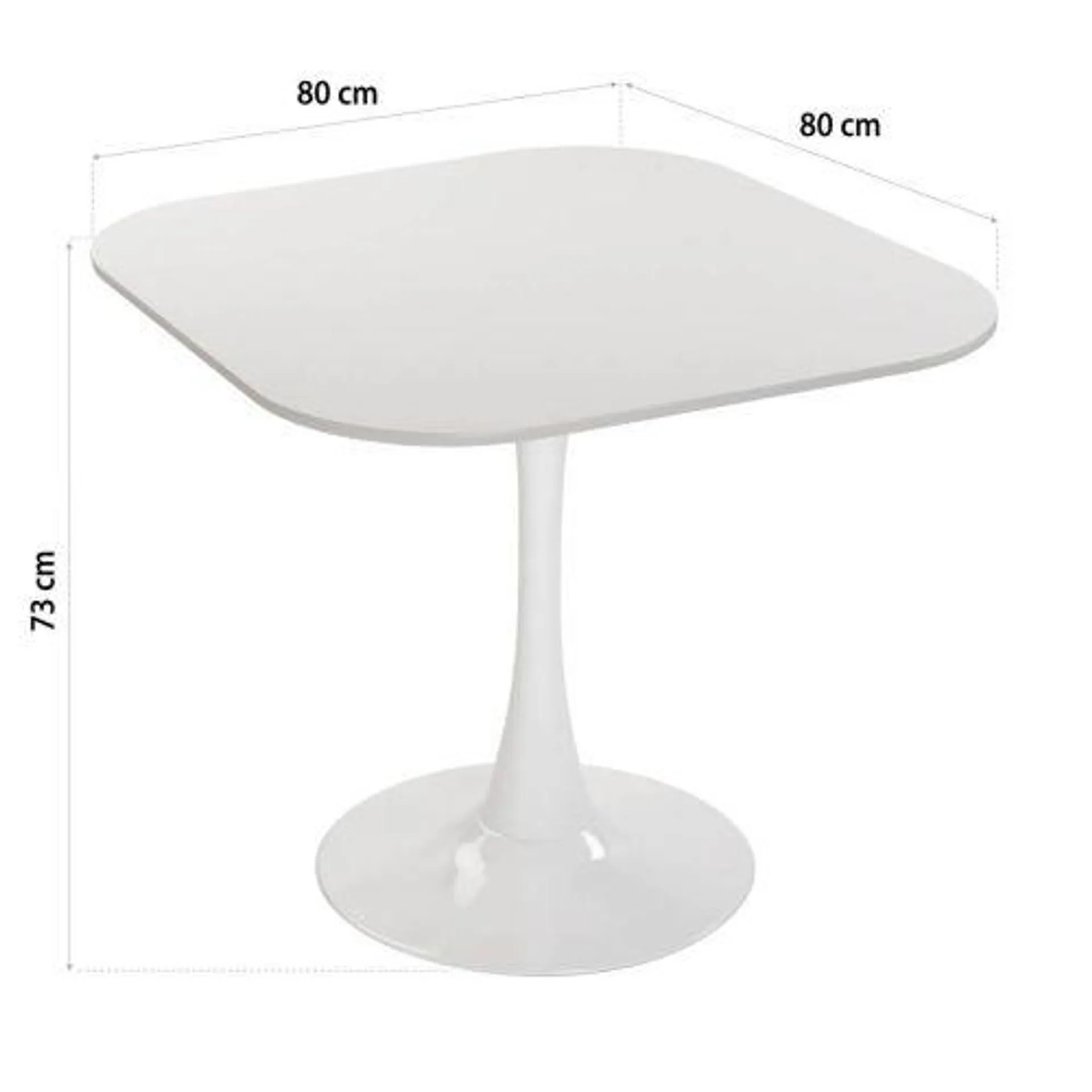 Mesa de comedor blanca y metálica CLOE 22020085