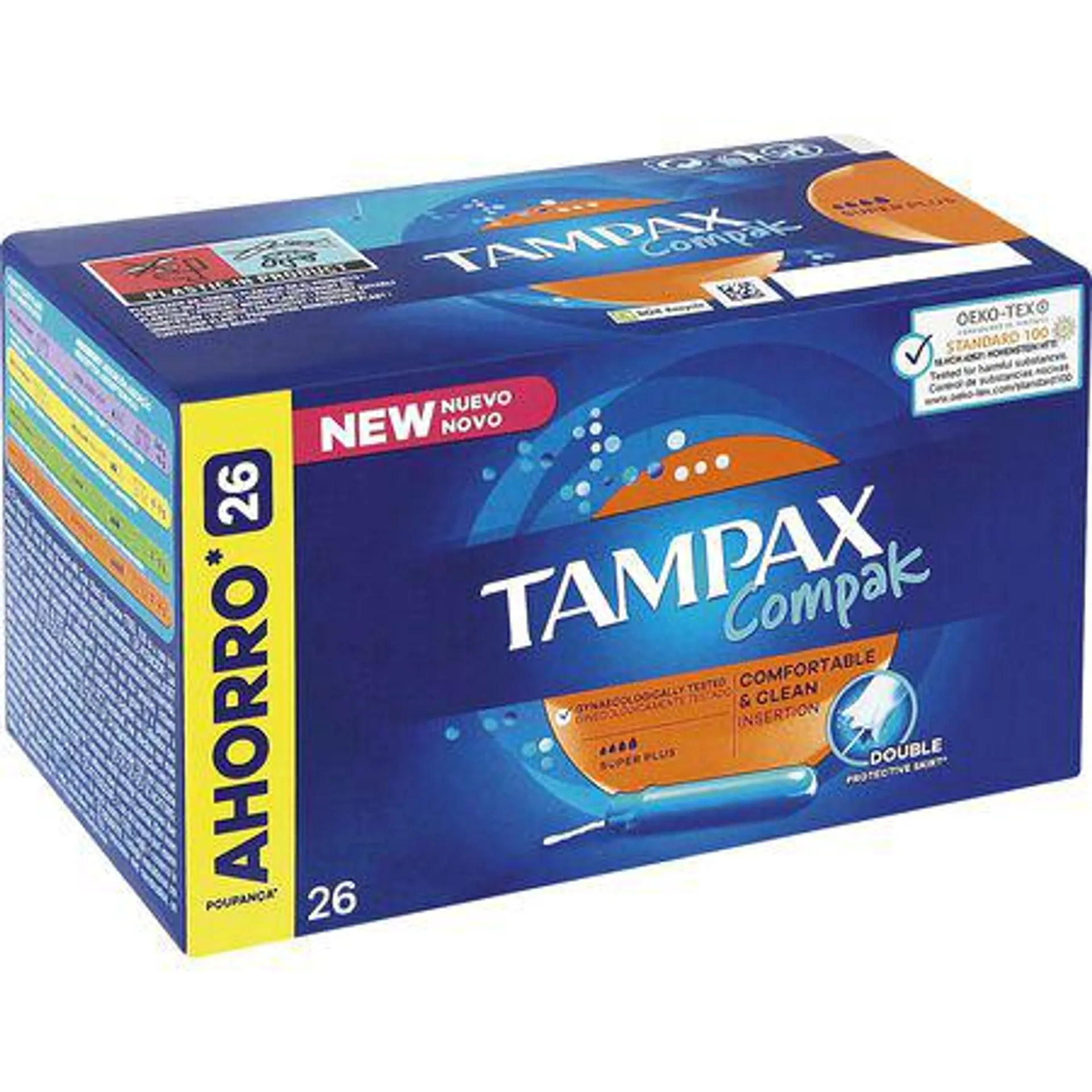 Tampón con aplicador Tampax Compak 26 uds Super Plus