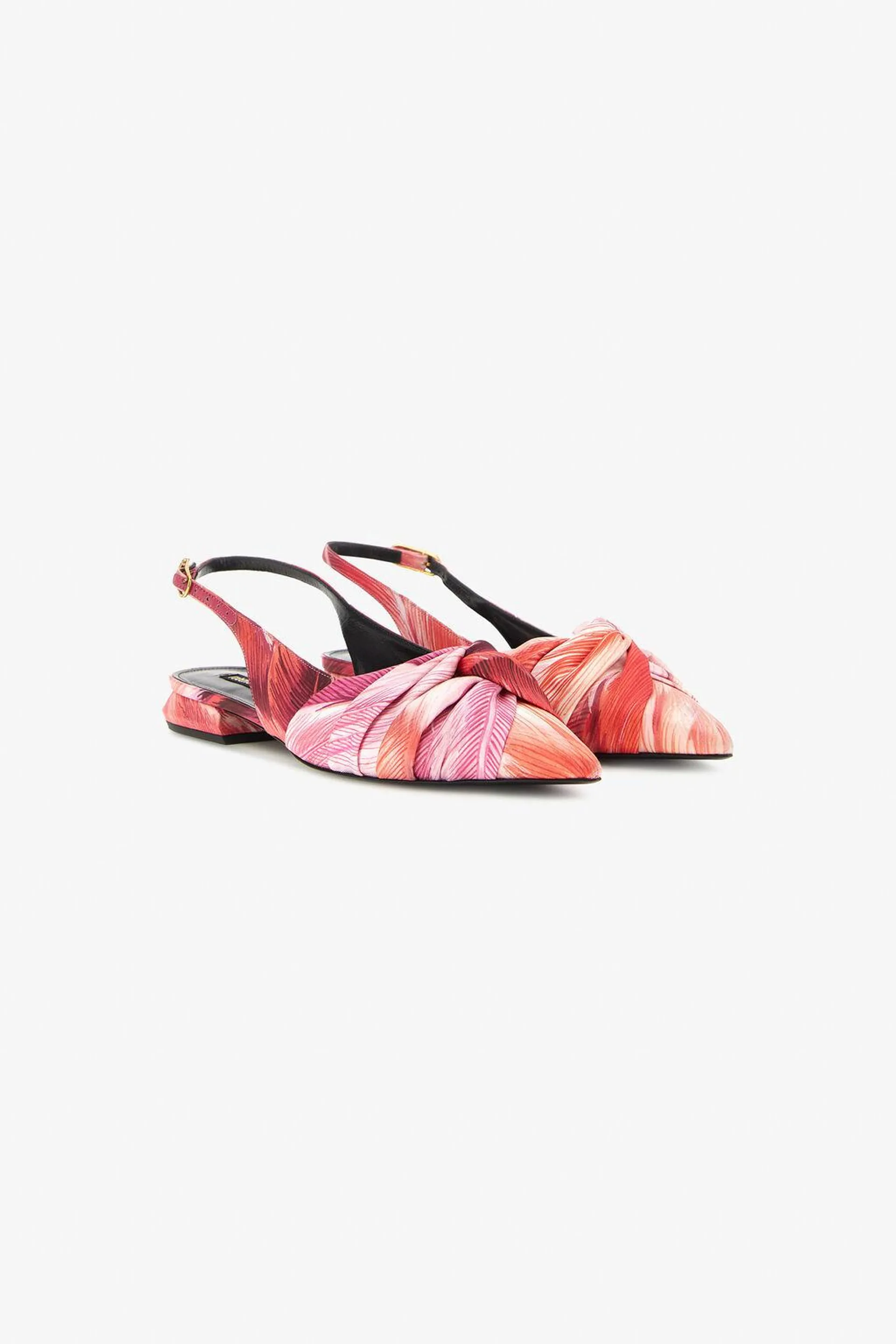 Le Pettegole Slingback with Plumage print