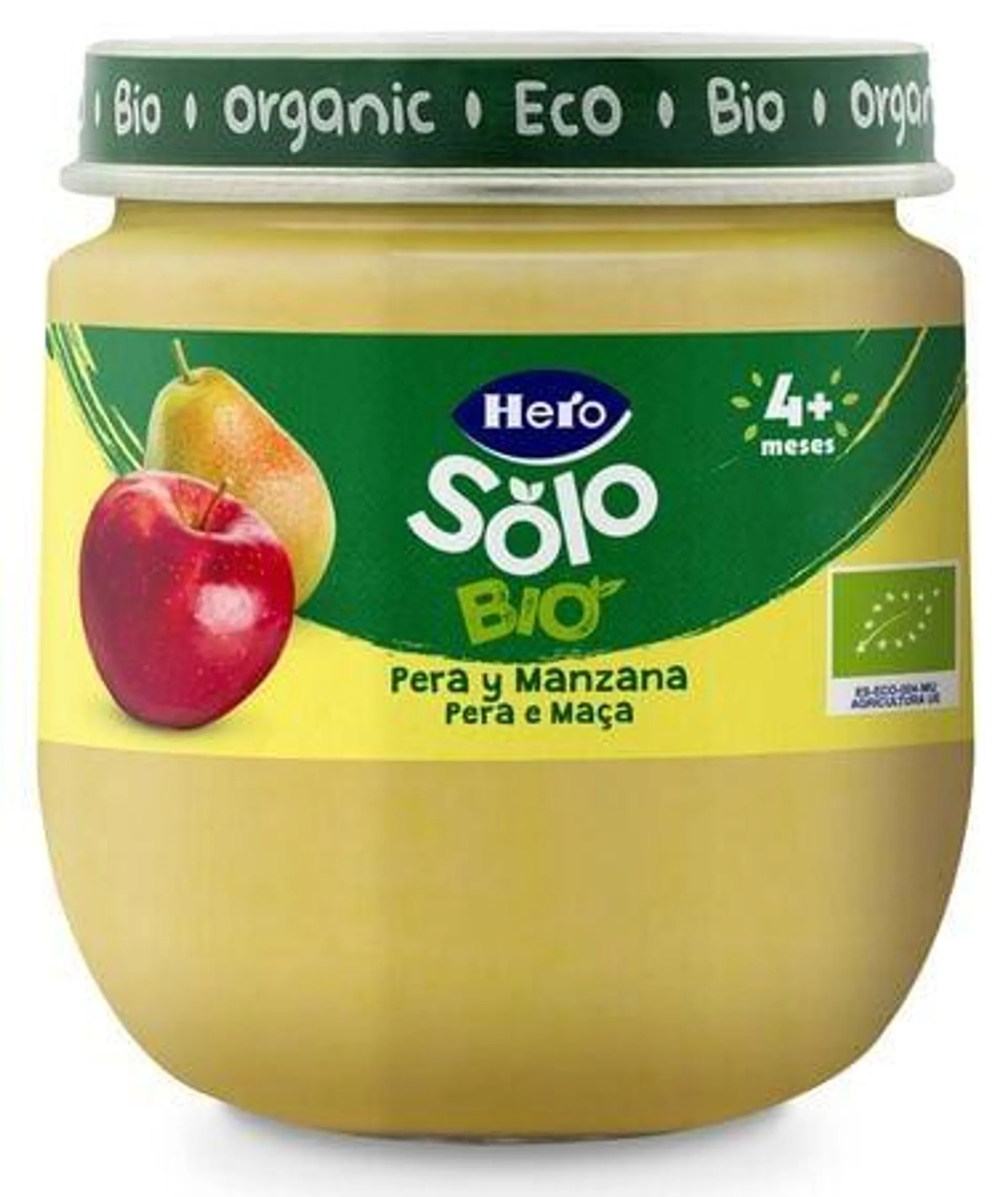 Tarro Hero solo eco pera manzana desde 4meses 120g