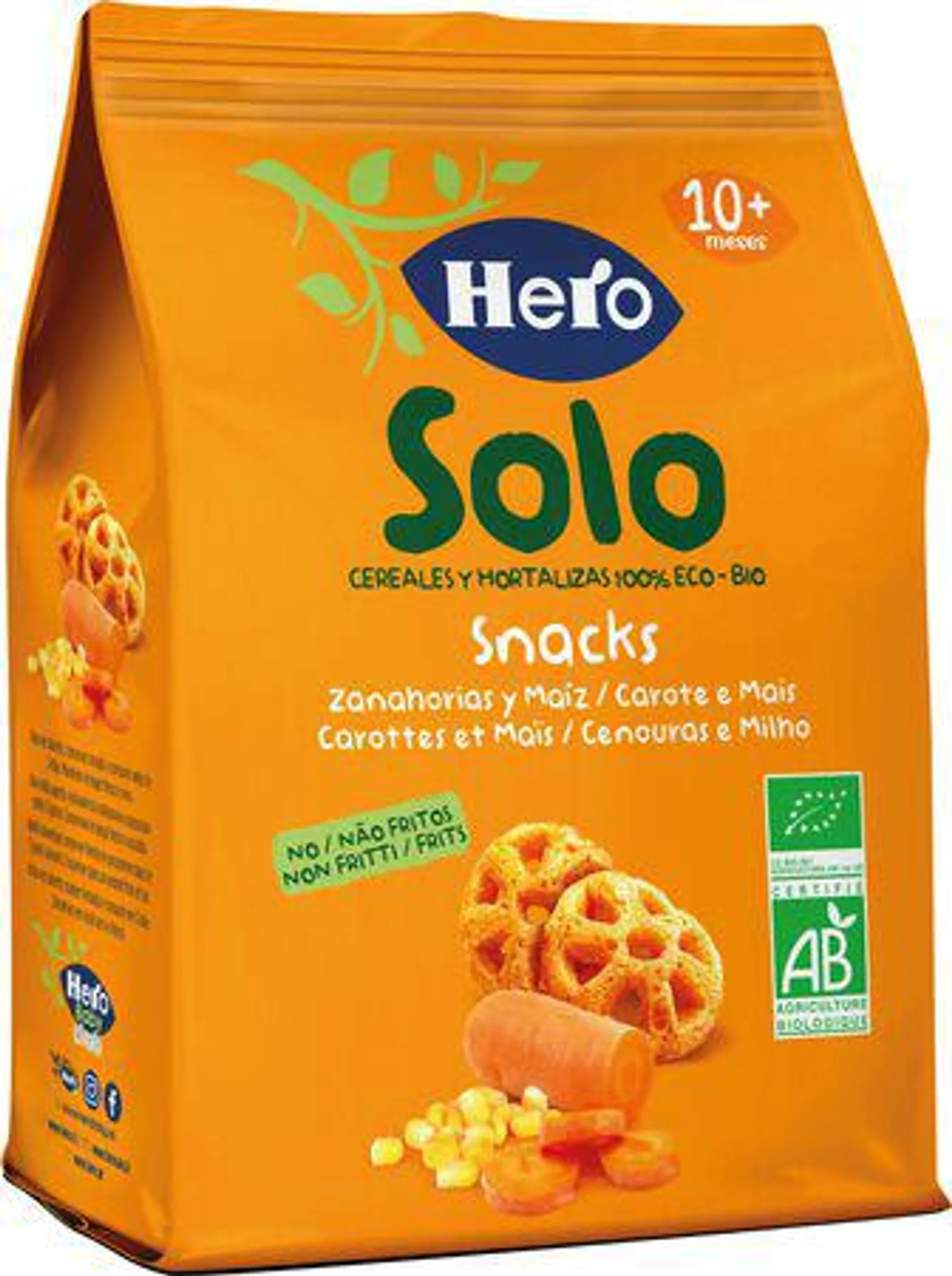 Snack eco Hero Solo zanahoria maíz 40g