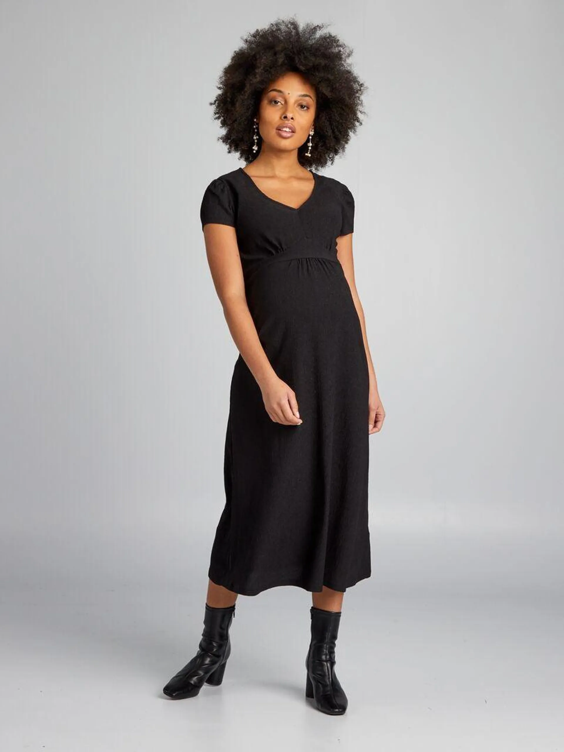 Vestido midi premamá - negro