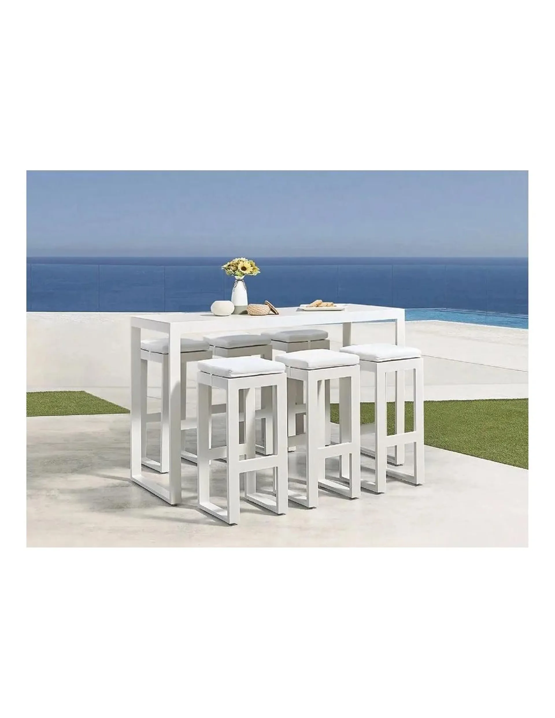 Set Mesa Alta y 6 taburetes Cassina 6 Magestic Garden