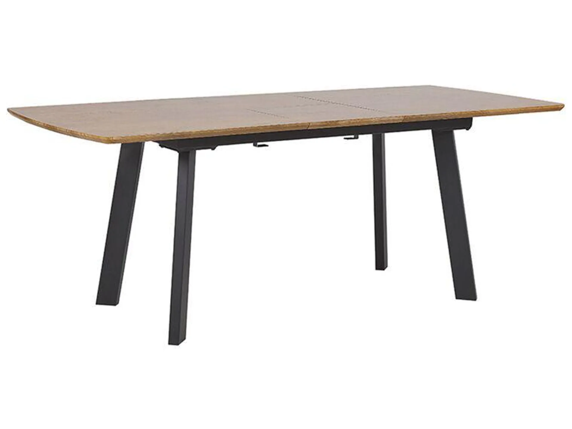 Mesa de comedor extensible madera oscura/negro 160/200 x 90 cm SALVADOR