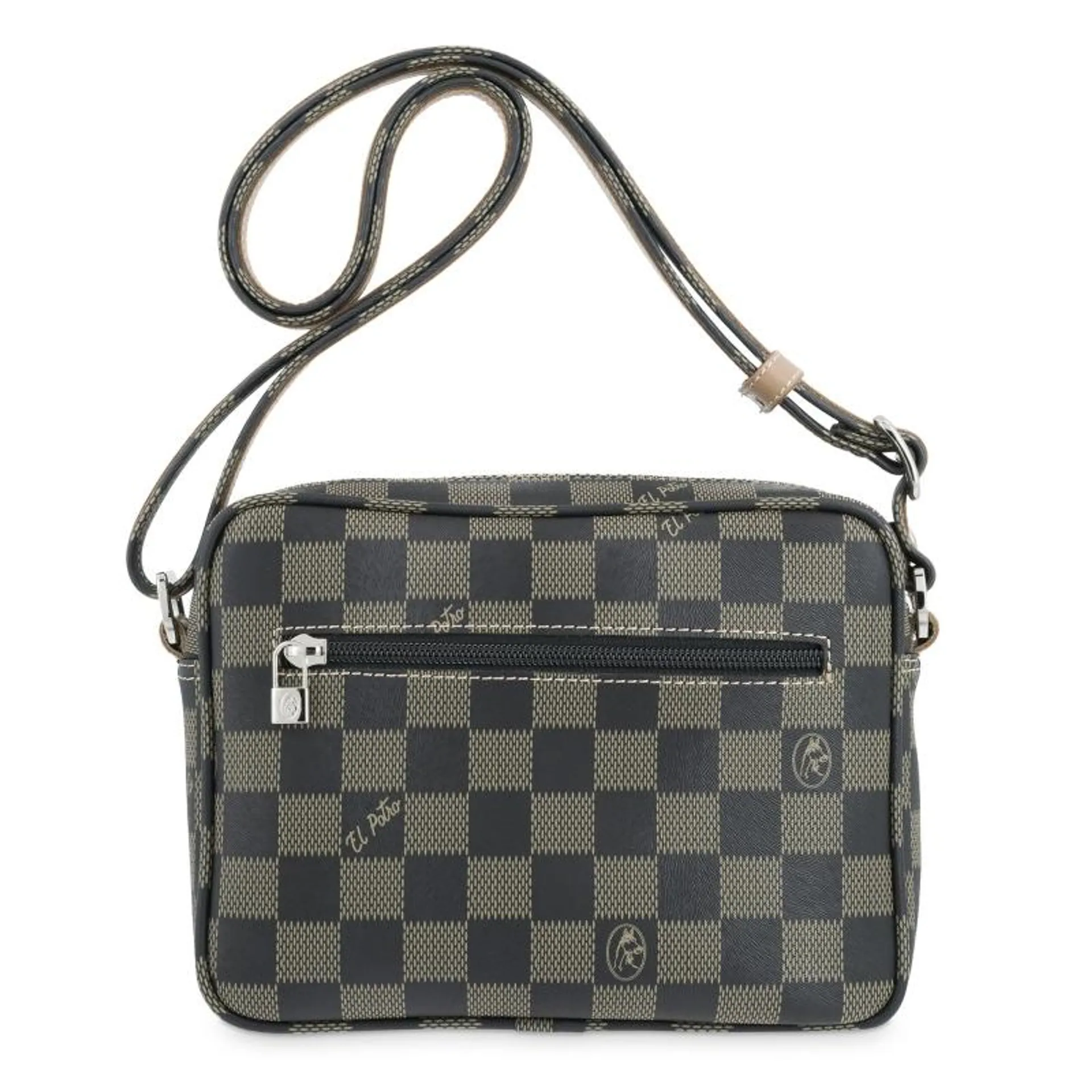 Bolso bandolera pequeña mujer en lona color negro-Chess