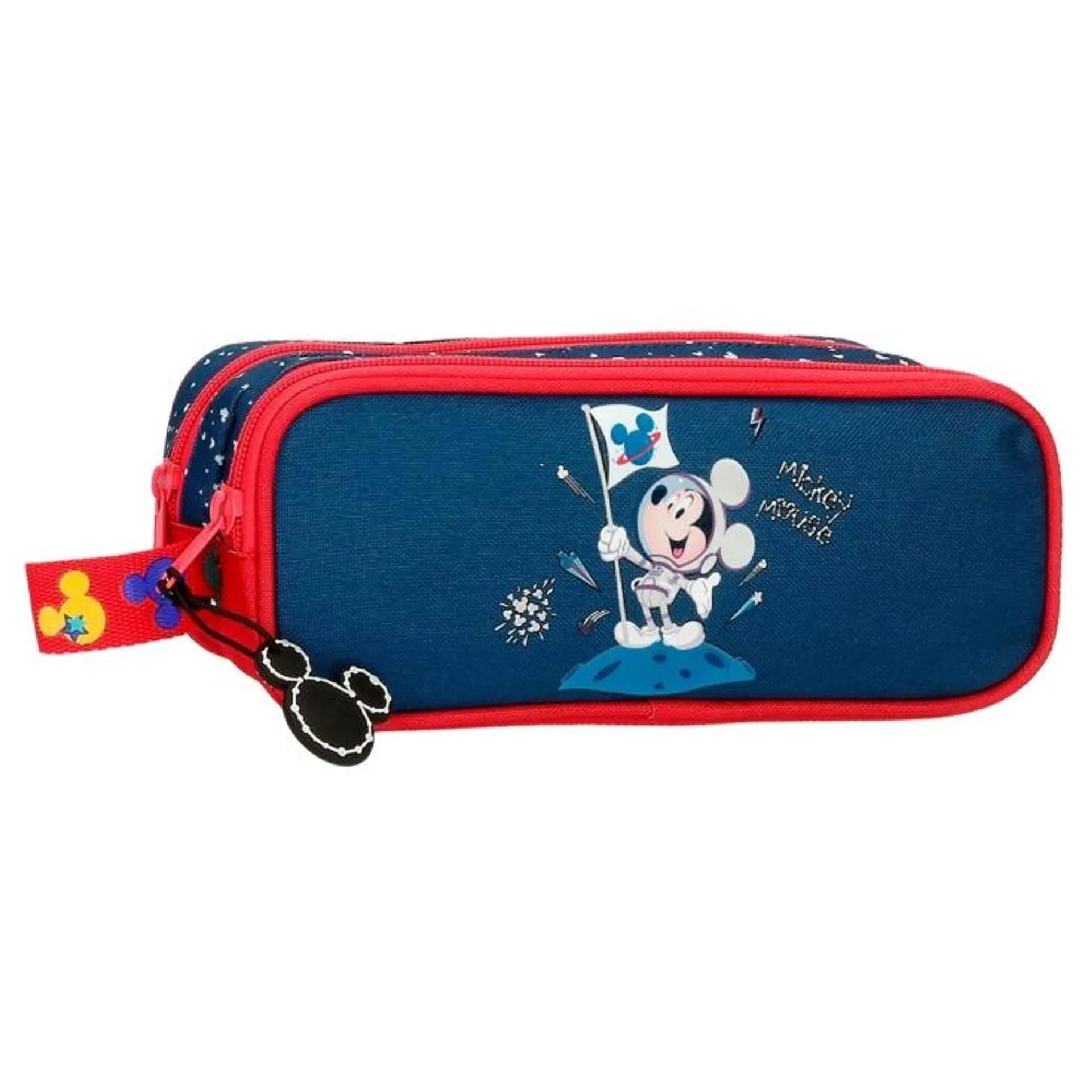 mickey on the moon estuche infantil 2 compartimentos