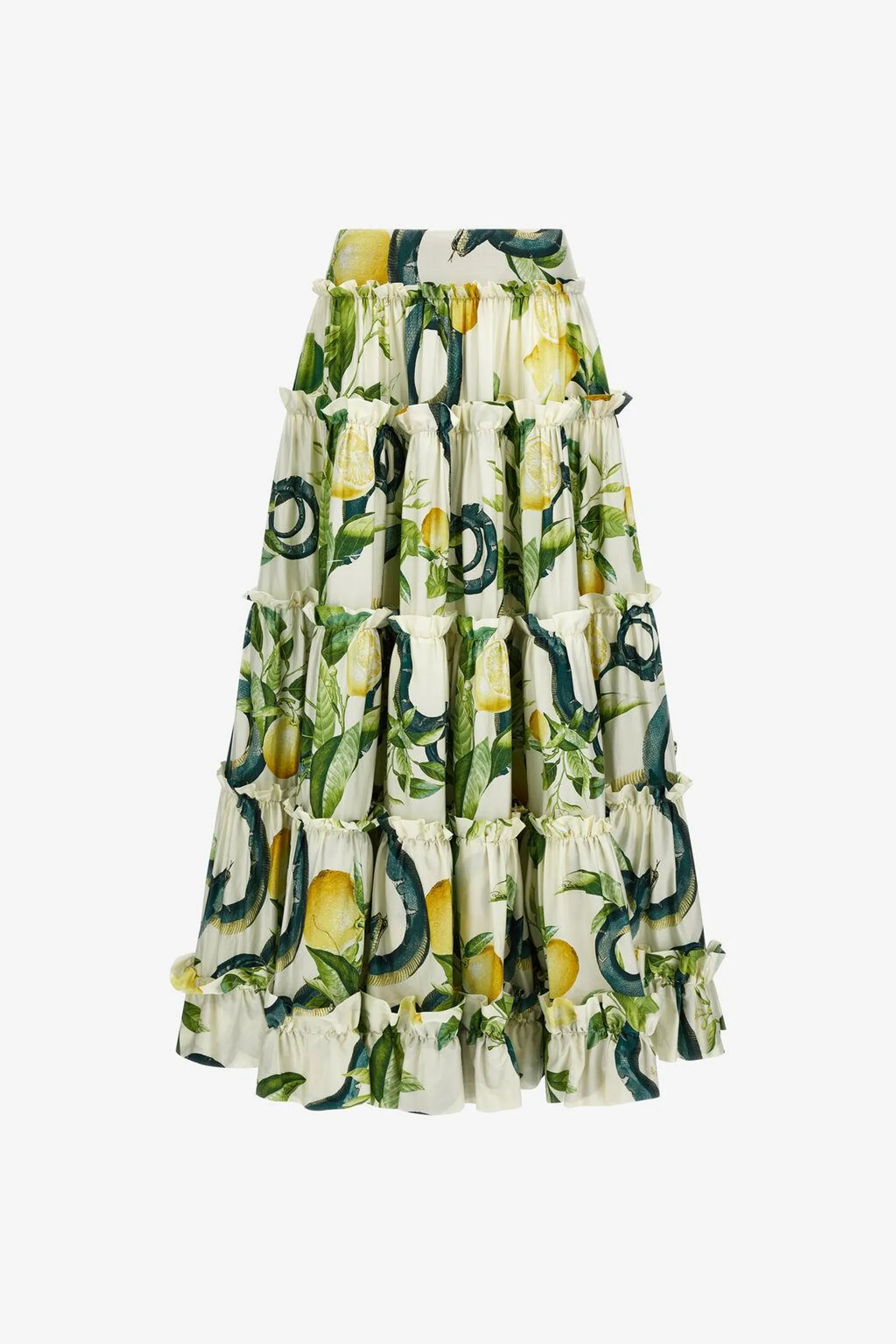 Pleated Lemon print skirt