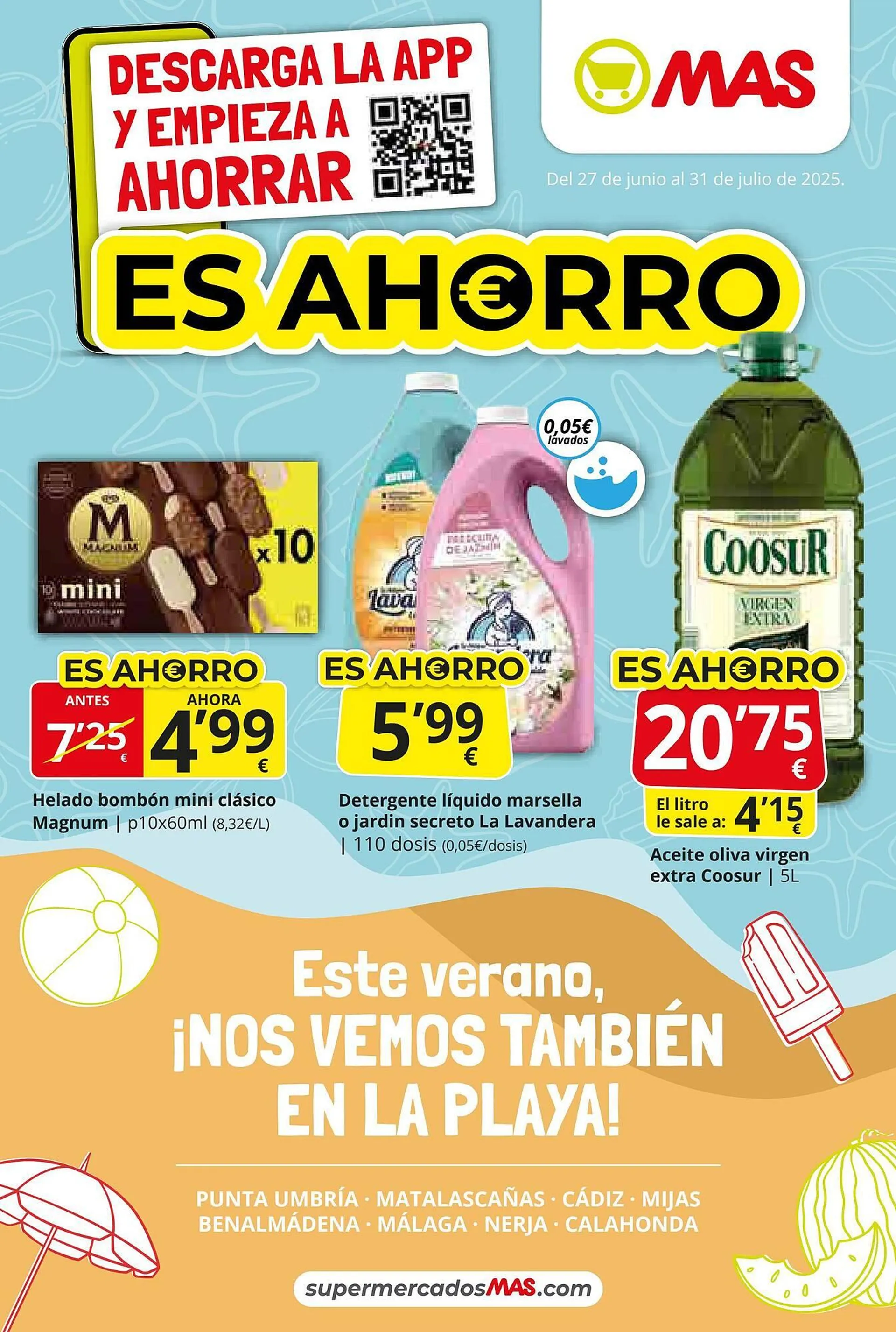 Catálogo de Folleto Supermercados MAS 27 de junio al 31 de julio 2025 - Página 1