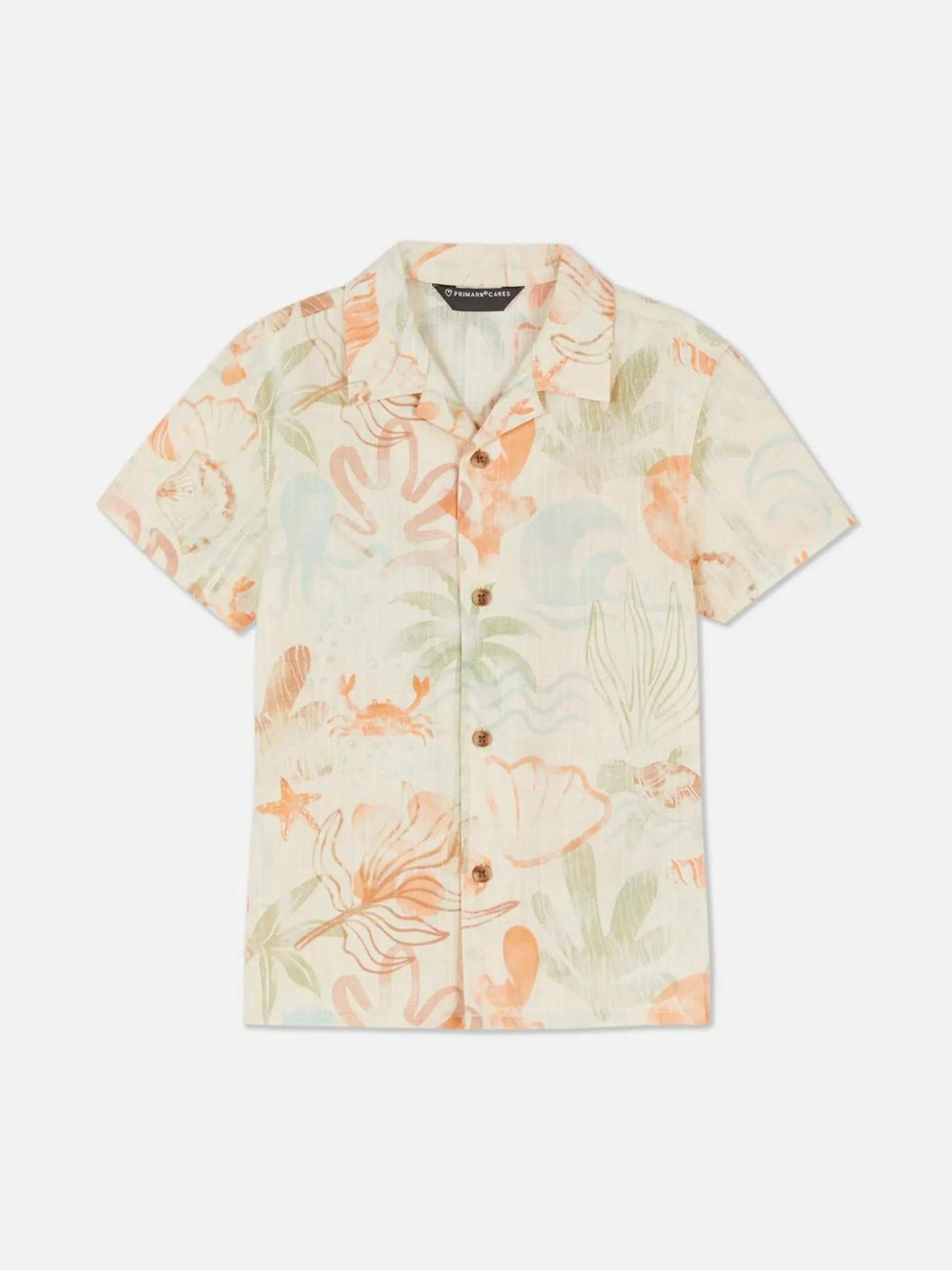 Camisa de manga corta estampada con motivos marinos