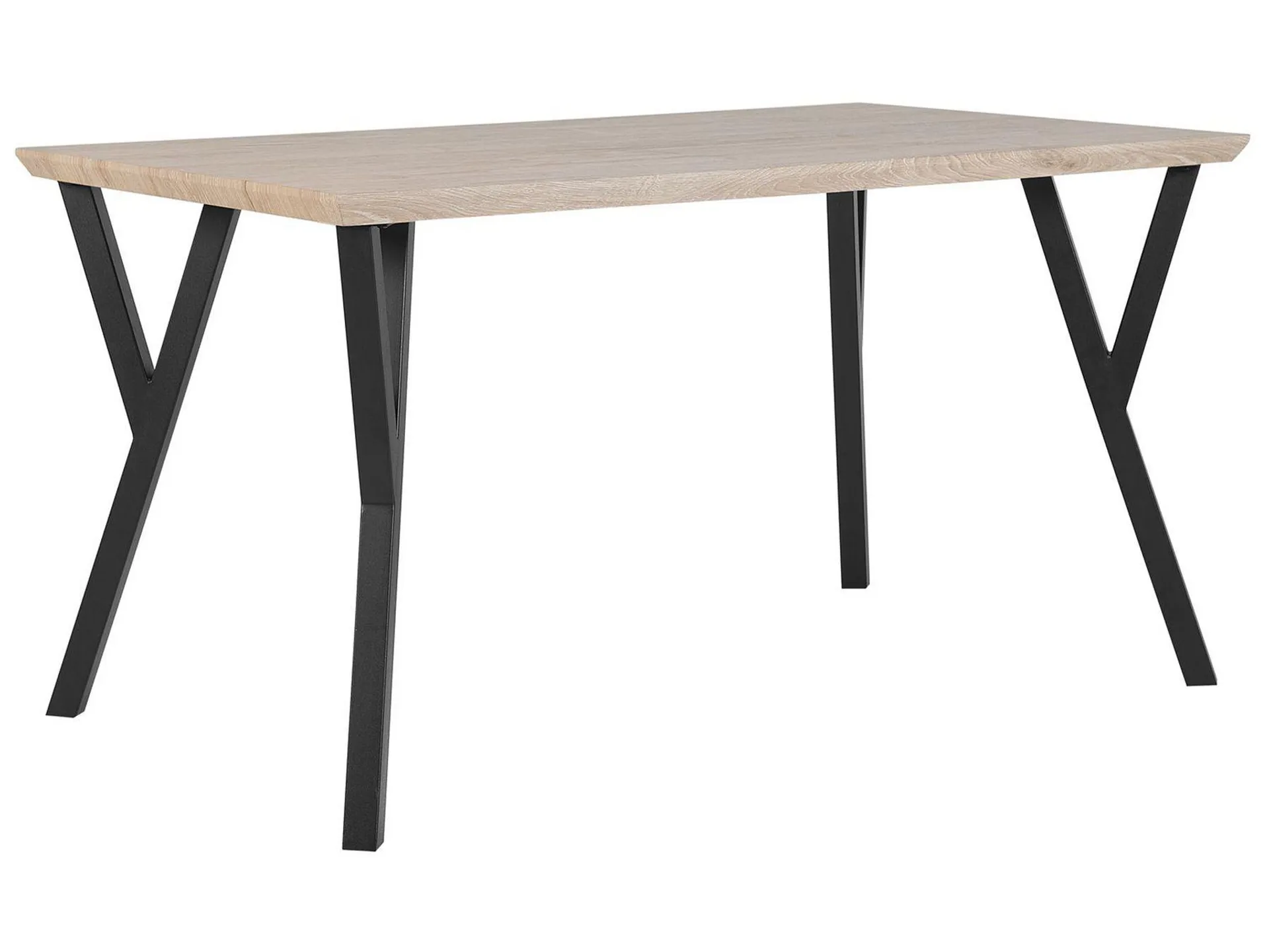 Mesa de comedor madera clara/negro 140 x 80 cm BRAVO