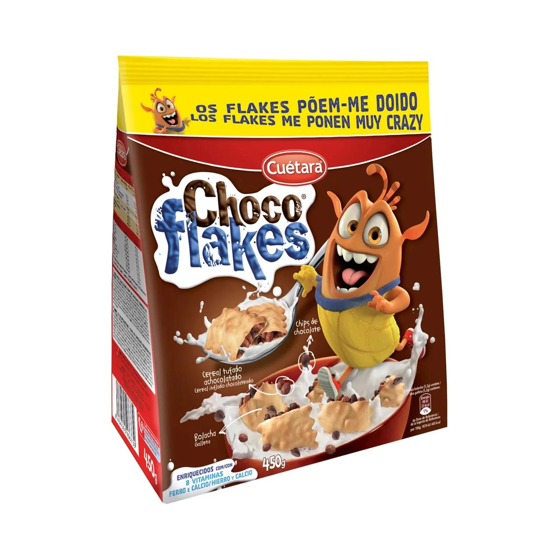 CHOCO FLAKES Galleta con arroz inflado chocolateado 450 g.