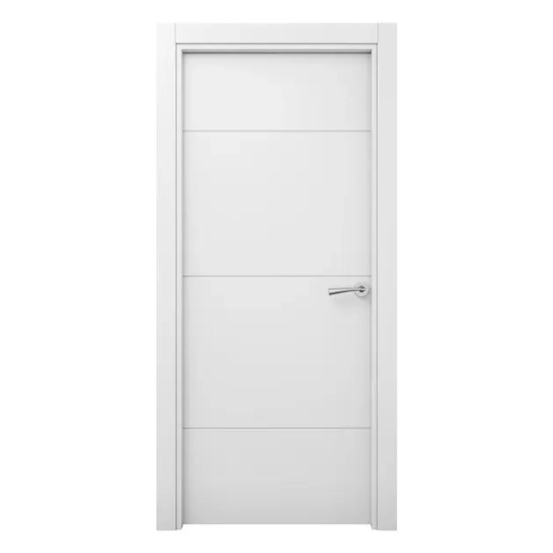 Puerta maciza Carys lacada blanca 62,5 cm izquierda con tapajuntas