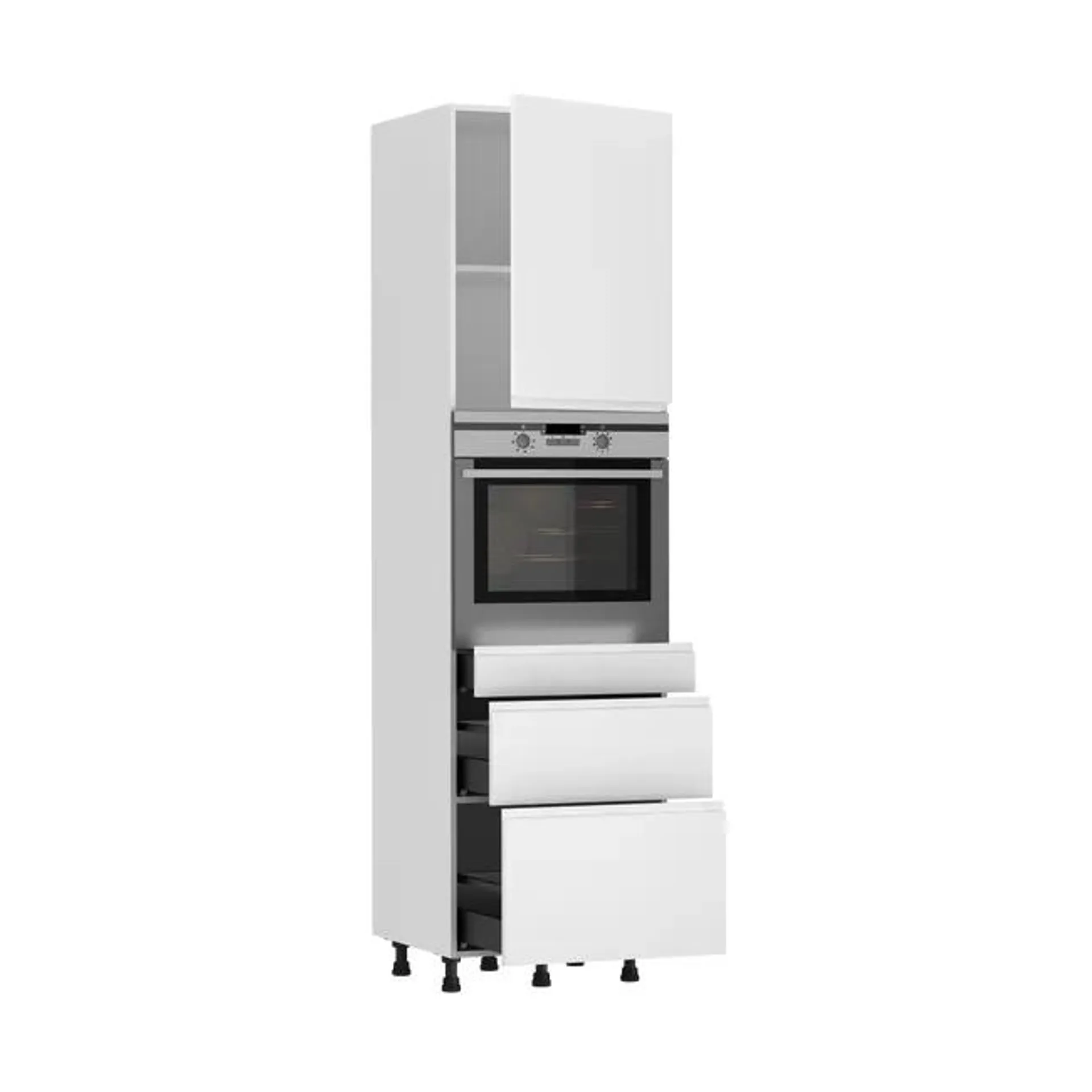 Columna horno de cocina Delinia ID Tokyo blanco mate 214,4x60 1PTA 2 CAC 1 CAJ