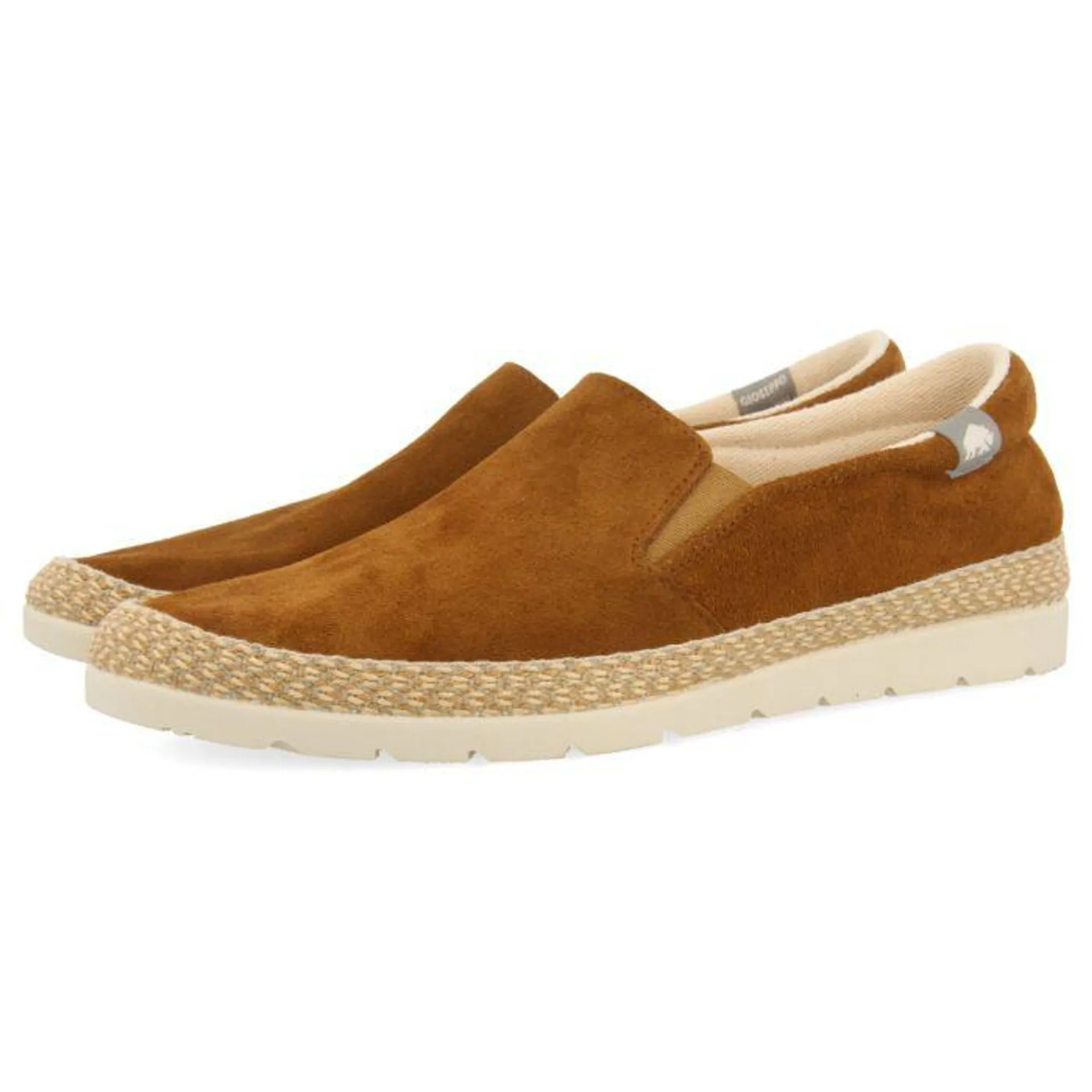 LEATHER COLOR ESPADRILLES WITH ELASTICS AND RECYCLED COTTON FOR MEN PROGER