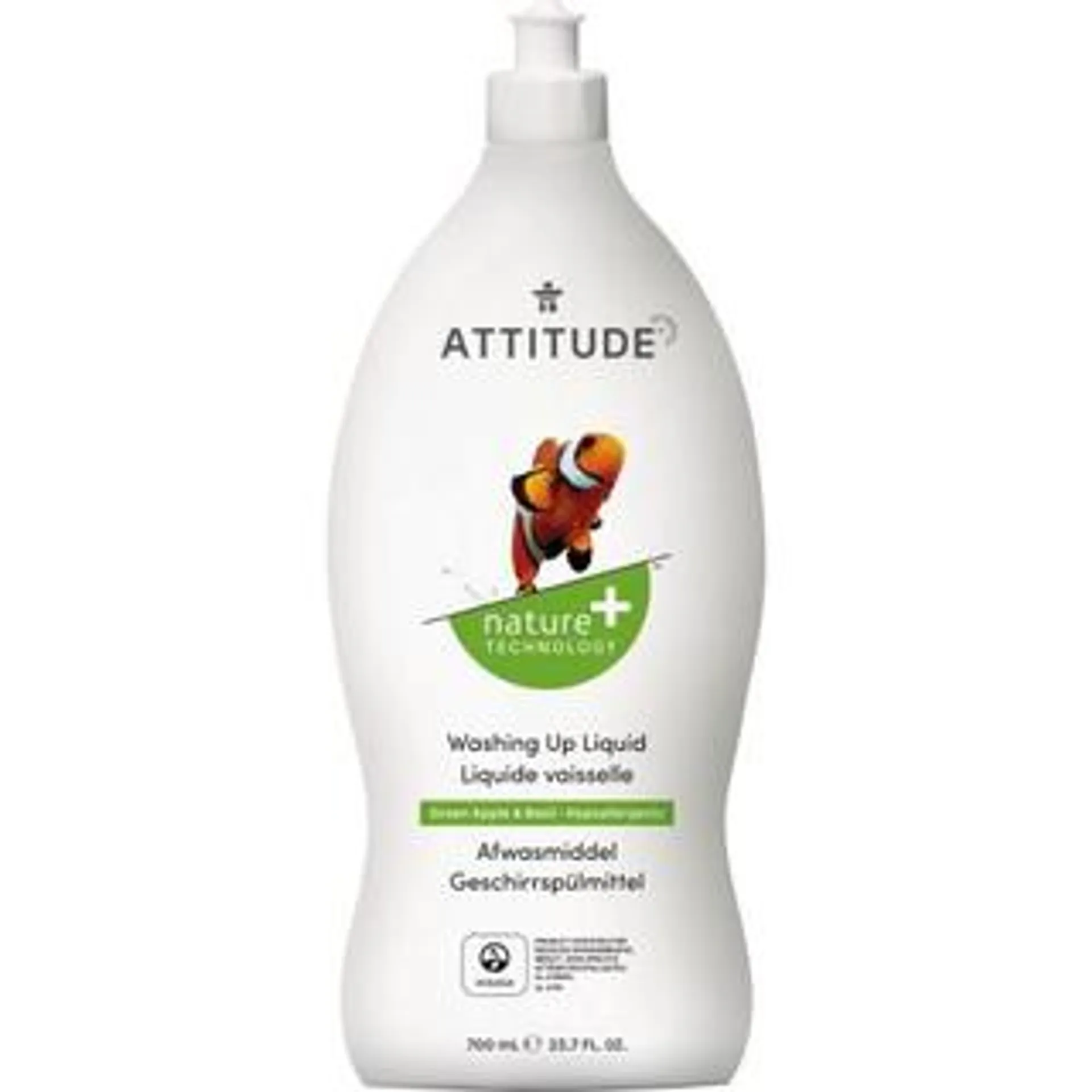 Lavavajillas Manzana y Albahaca Attitude, 700 ml