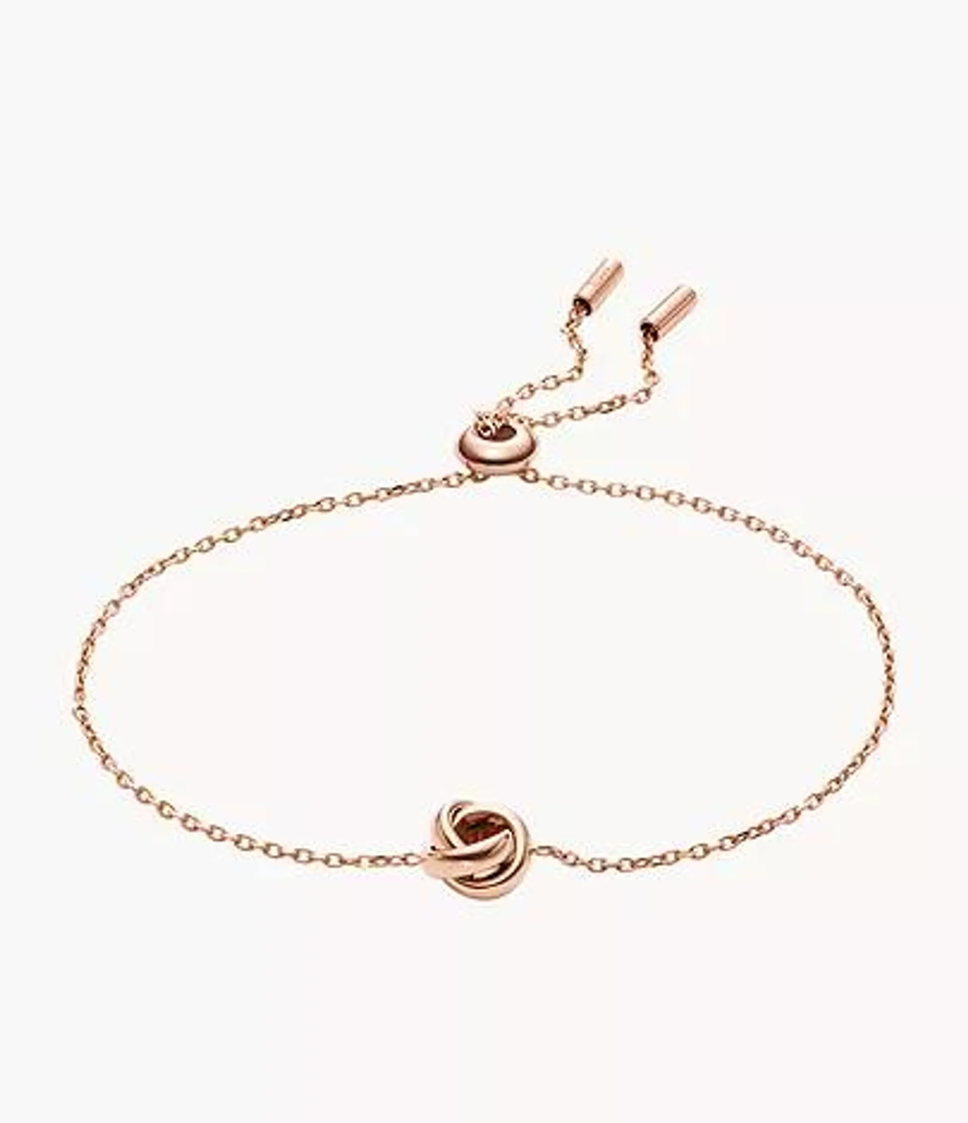 Pulsera de cadena Love Knot de acero inoxidable en tono oro rosa