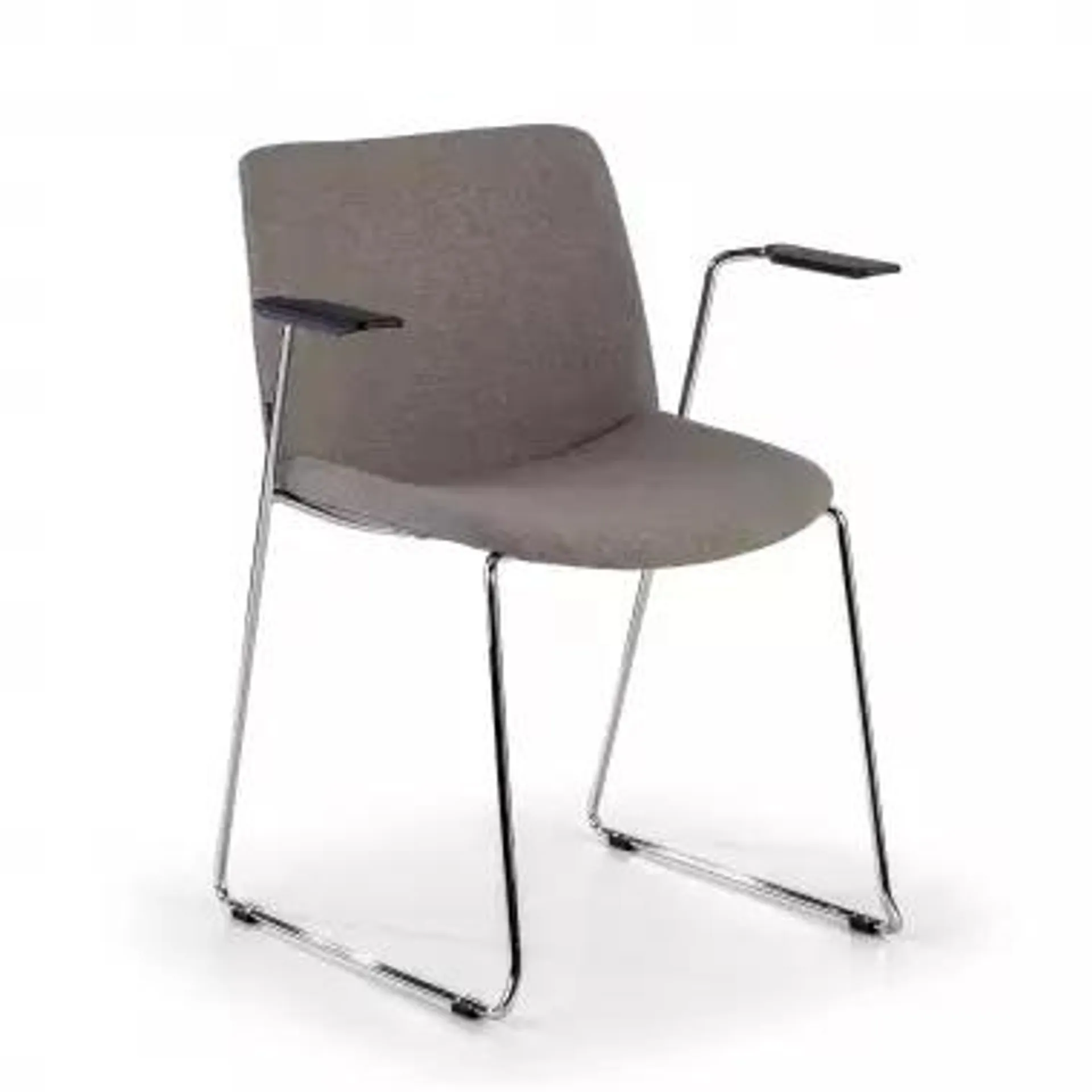 Silla confidente Flow respaldo envolvente Patín, con brazos - Gris