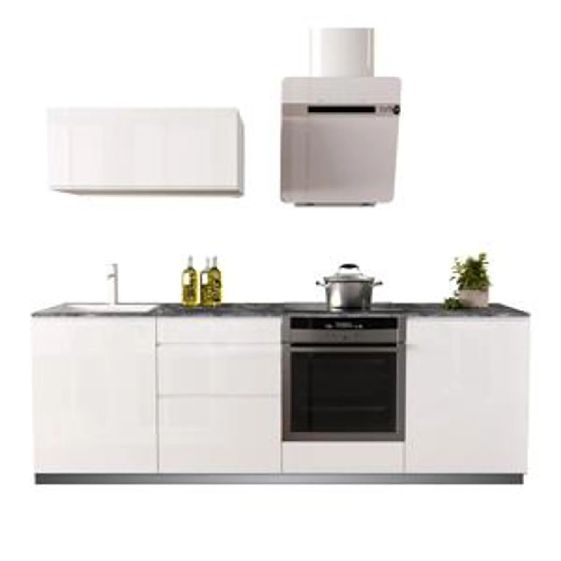 Cocina en kit DELINEA id con altos TOKIO blanco brillo 2.40 m