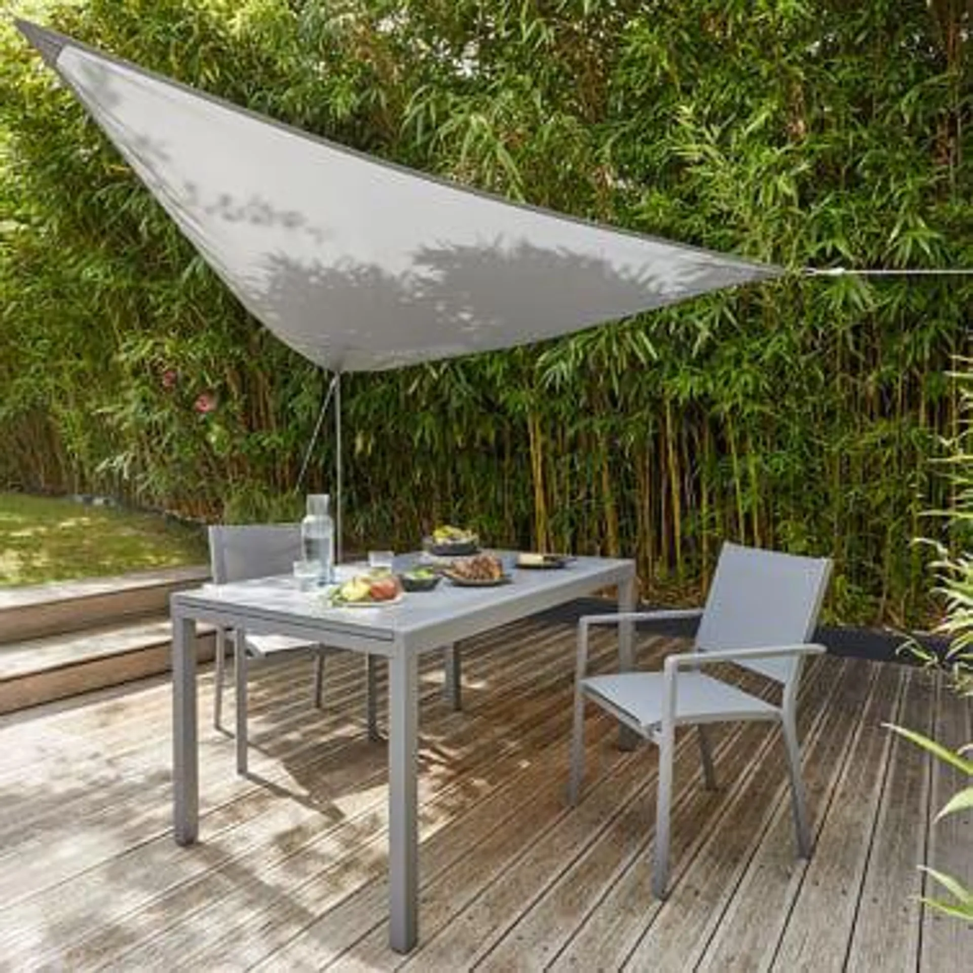 Mesa de Jardín Extensible Gris Moorea 75x90x140/200 cm