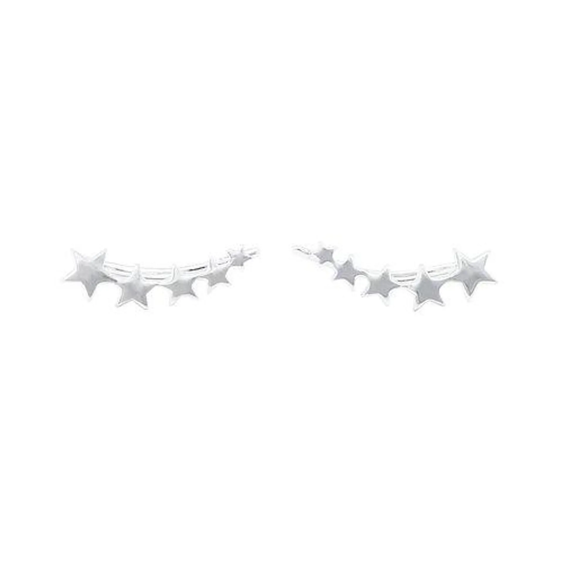 Pendientes trepadores estrellas plata