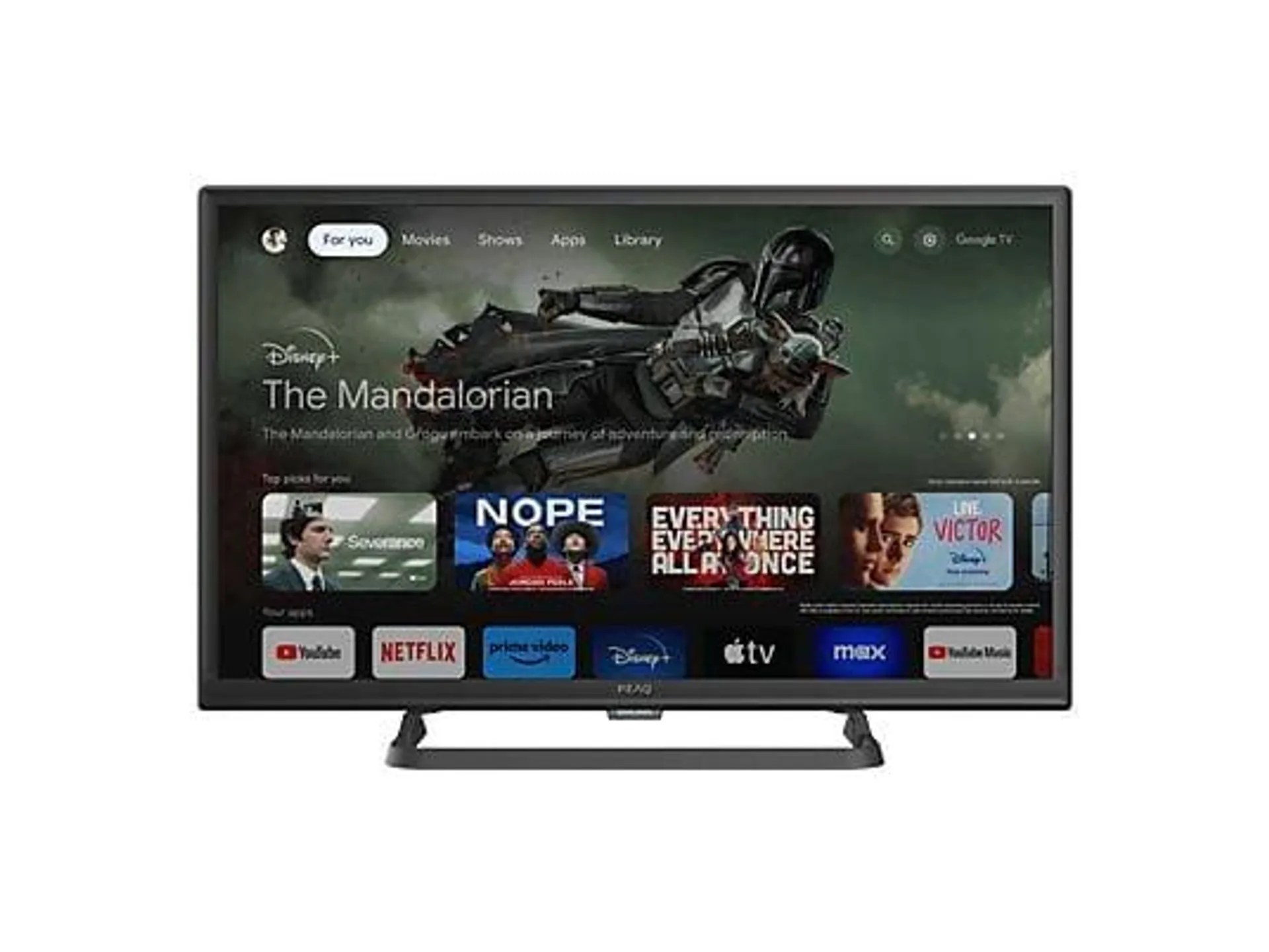 TV DLED 24" - Peaq PTV 24GH-5024C, HD-ready, Google TV, Dolby Audio, HDR10, Triple Tunner, Negro