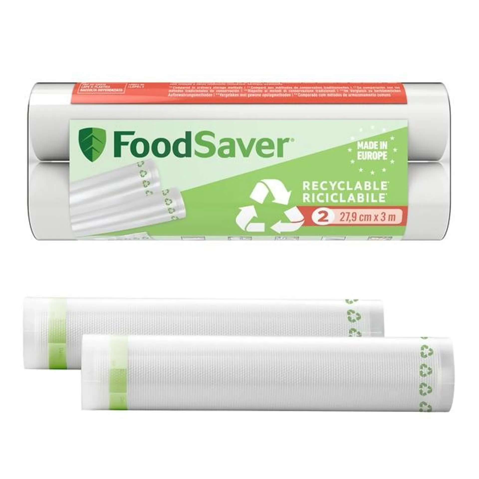 Pack 2 rollos par envasar al vacío FoodSaver FSRE2802X-01