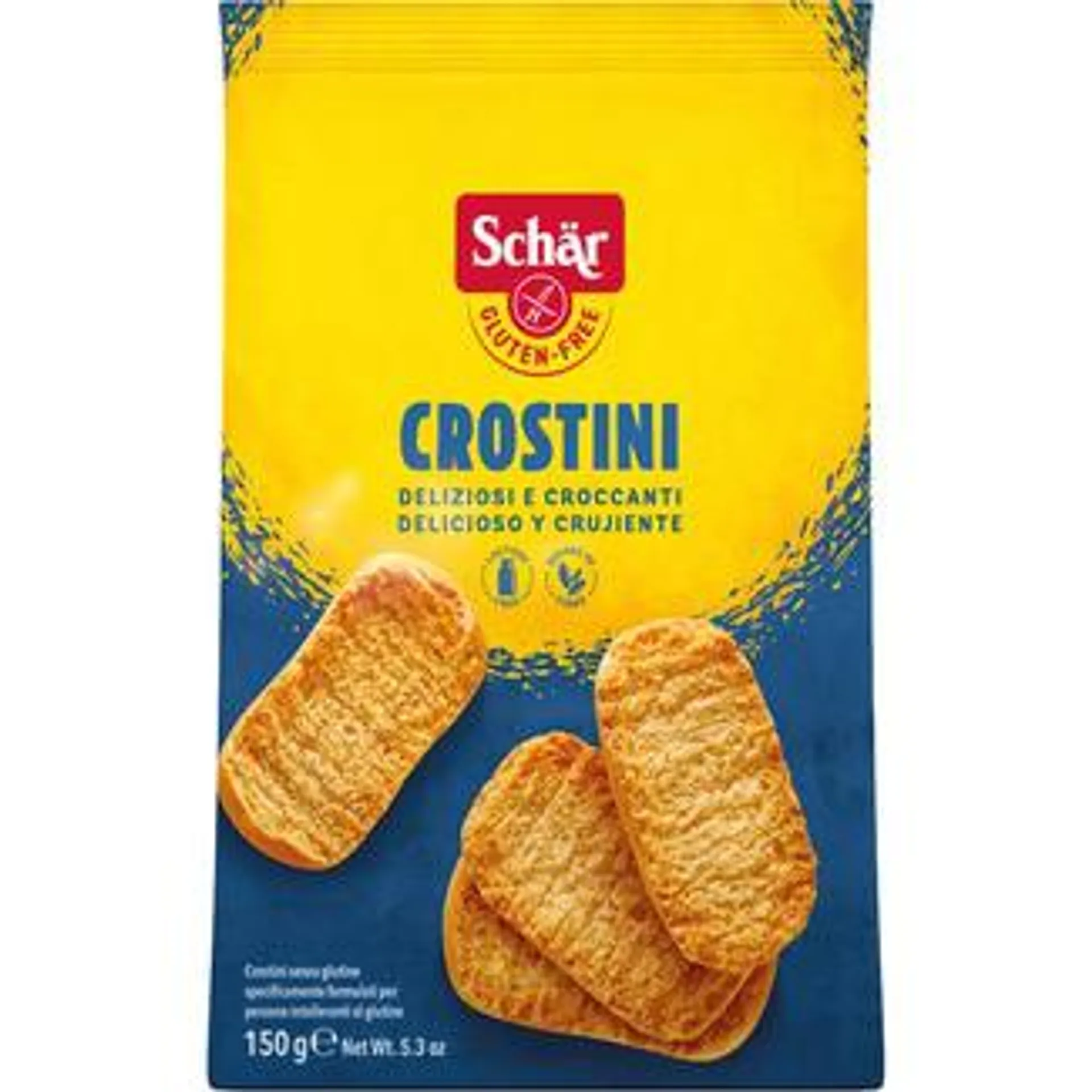 SCHAR Crostini panecillos tostados sin gluten y sin lactosa envase 150 g