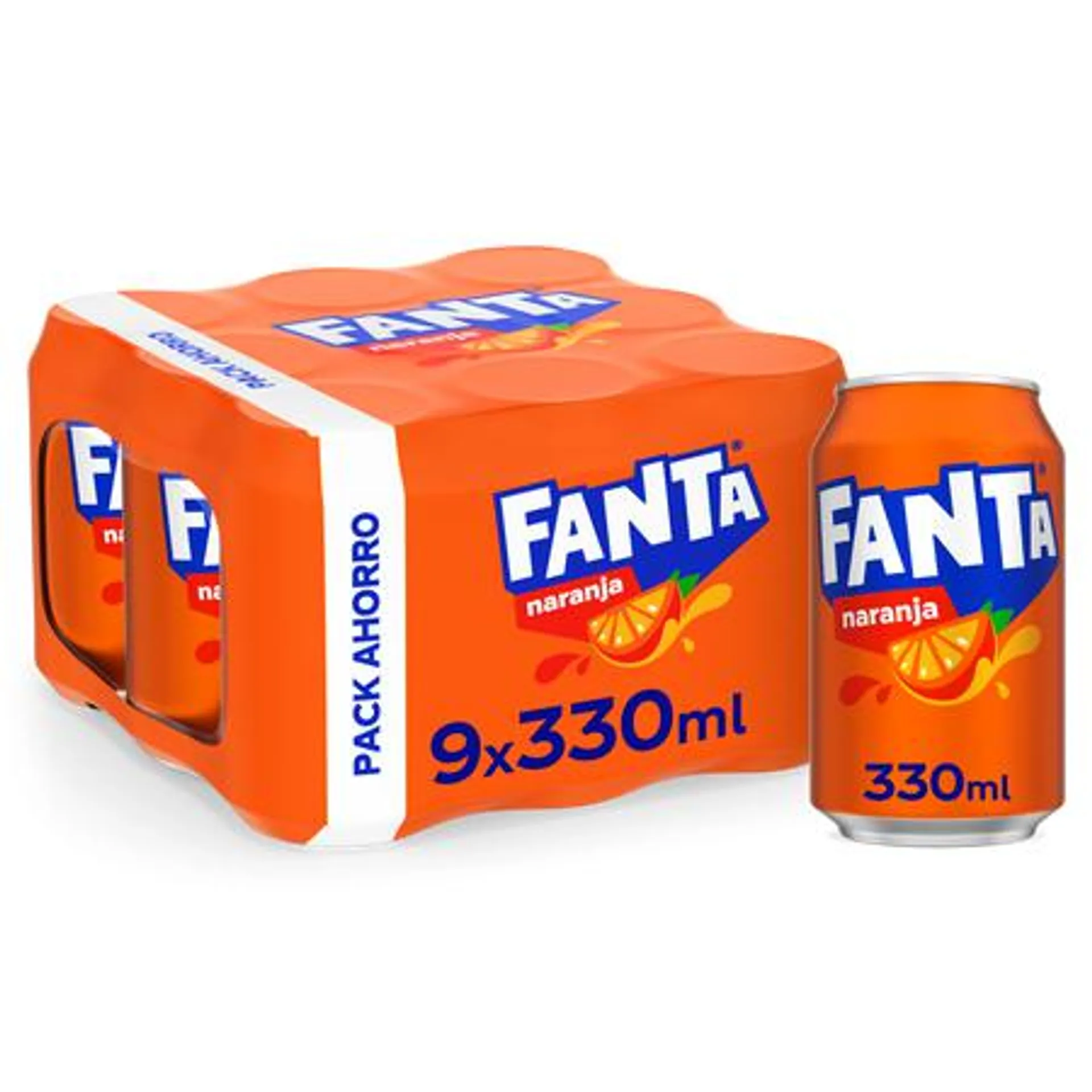 Refresco naranja Fanta lata 33cl pack 9