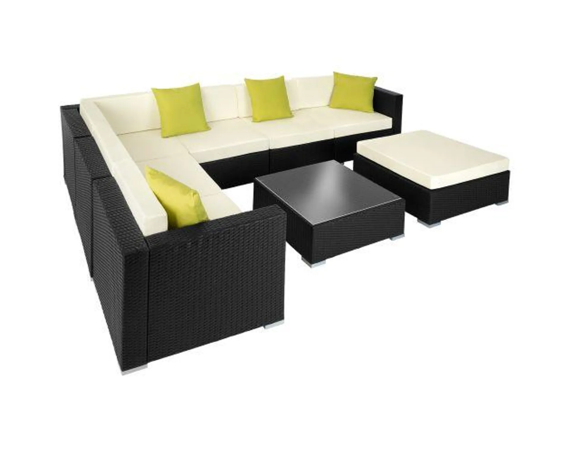 Conjunto de ratán marbella, negro