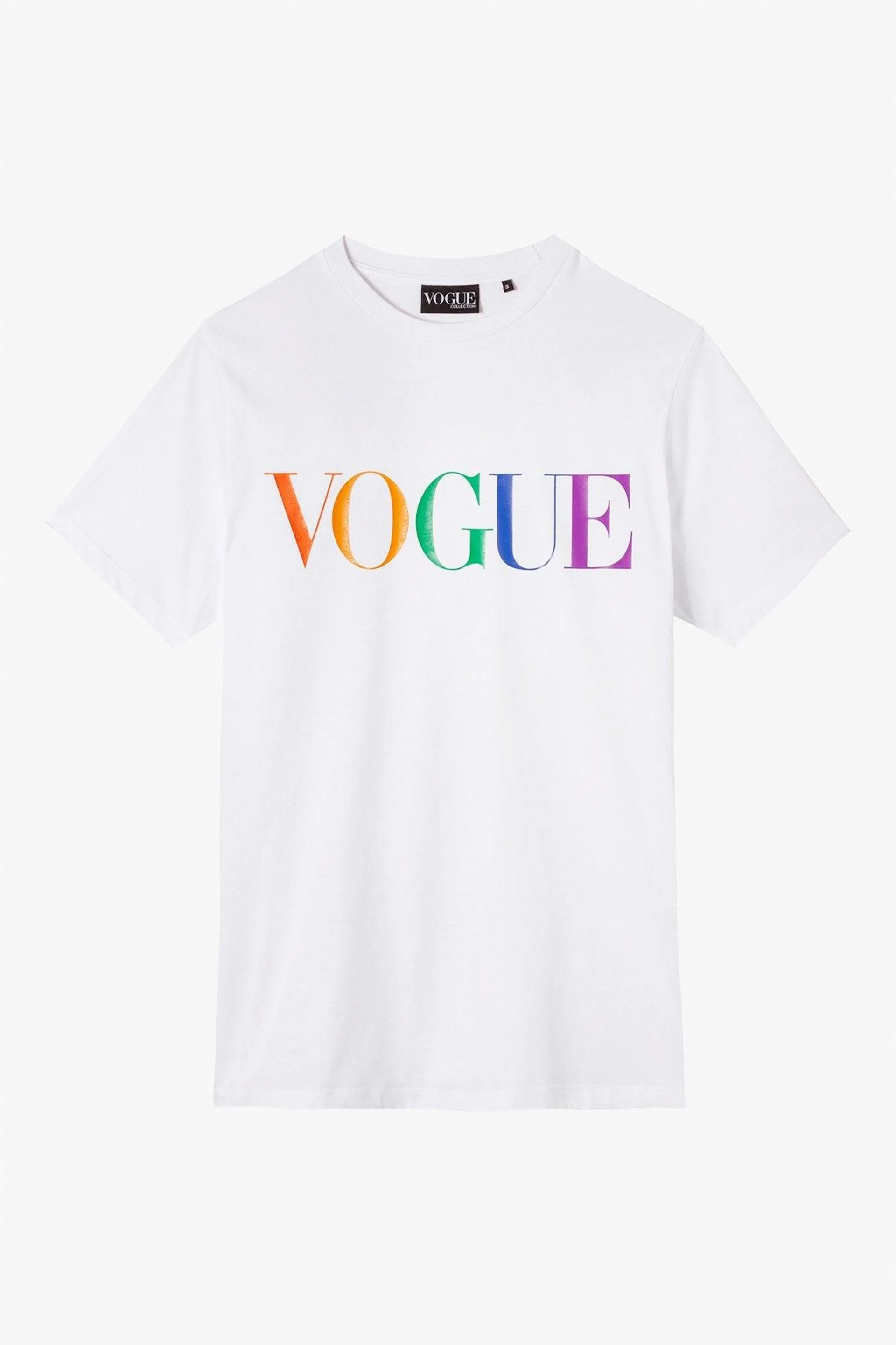 Camiseta VOGUE Blanca con logo Rainbow impreso