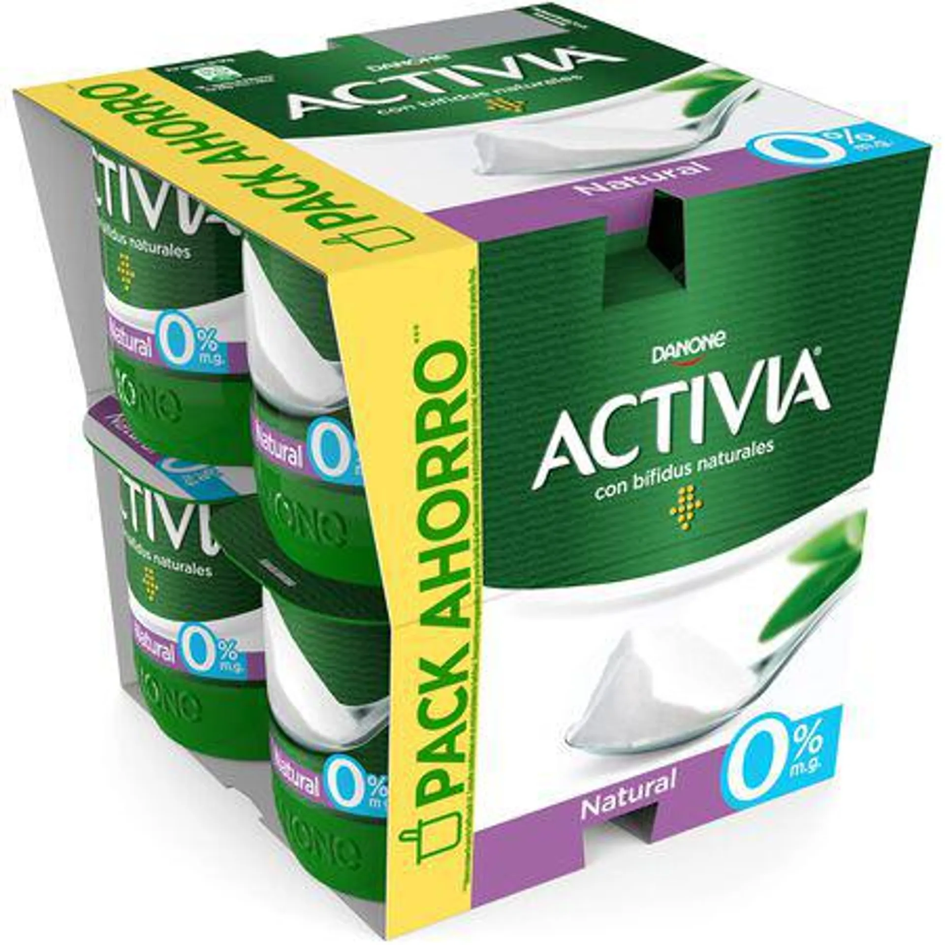 Bífidus probiótico Activia 0% pack 8 natural