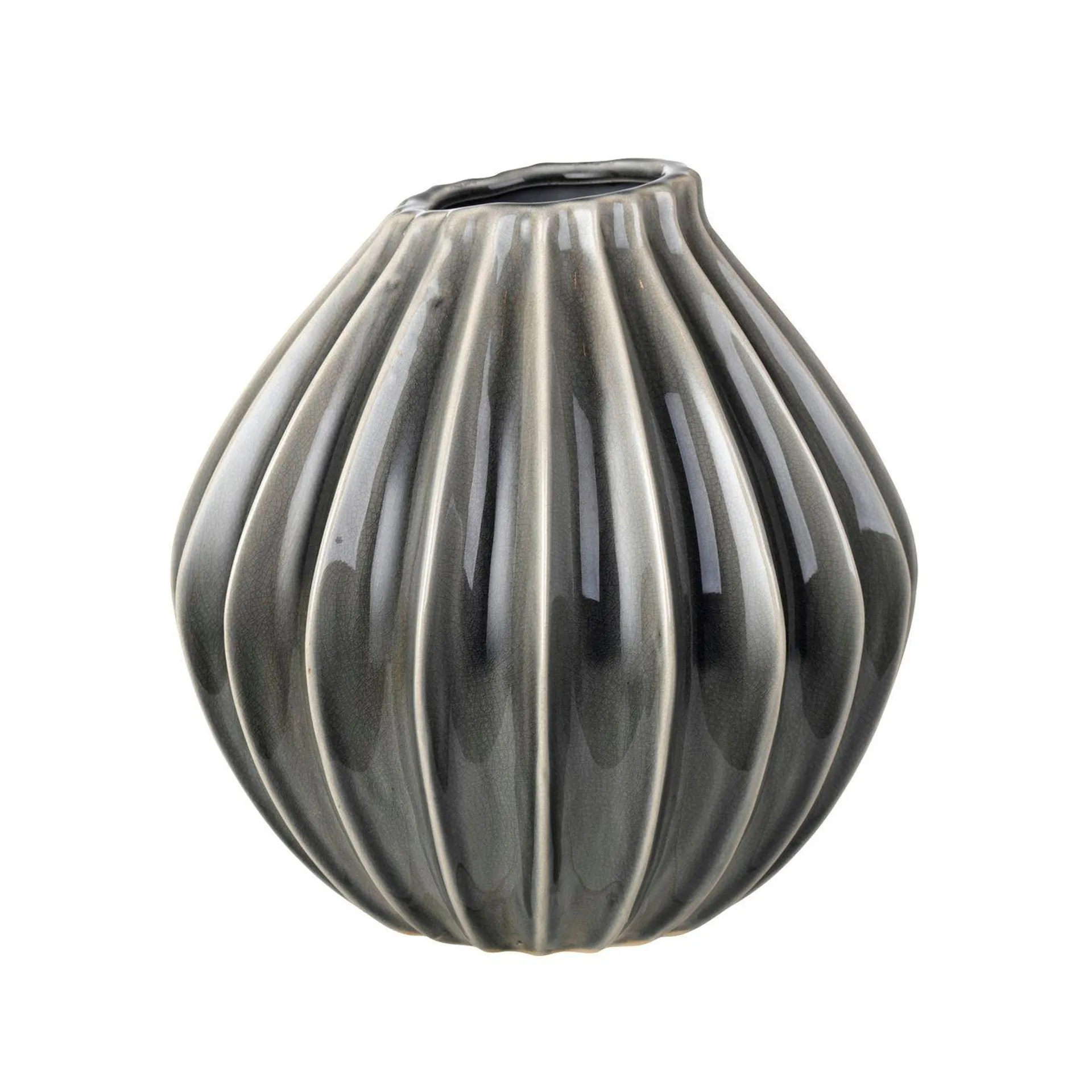 Wide vase smoked pearl