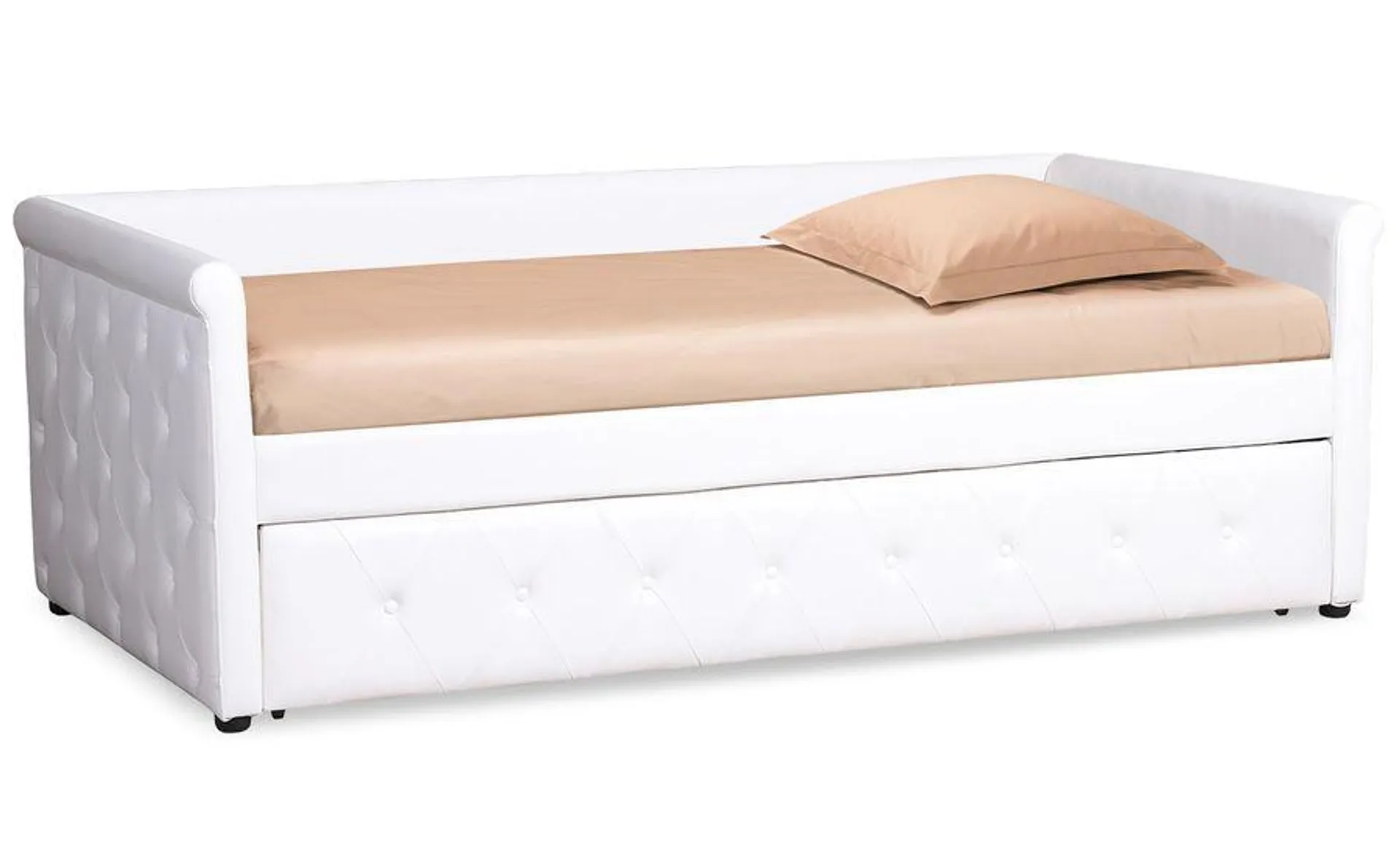 Cama nido individual Garry 90 cm, PU blanco